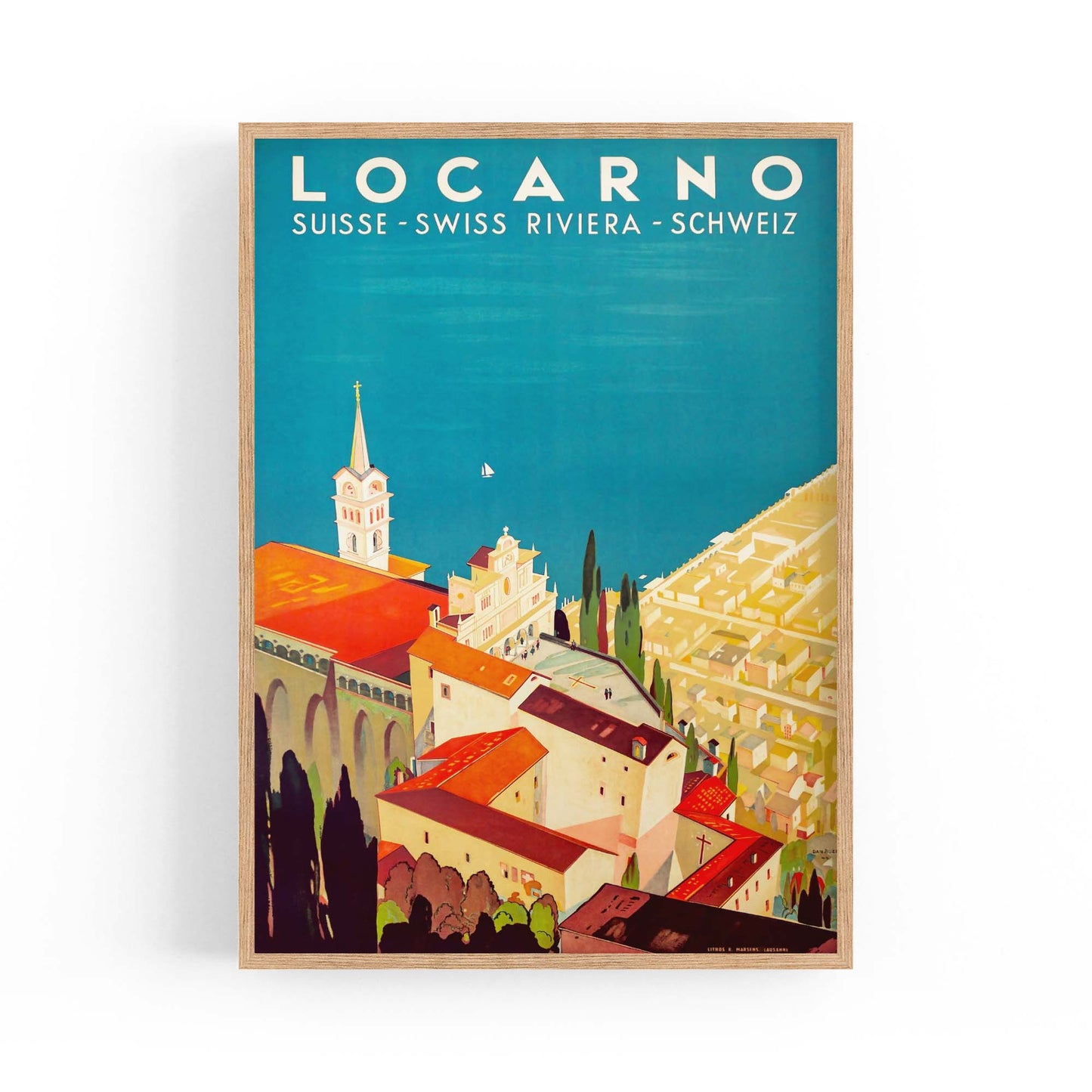 Locarno Switzerland Vintage Travel Advert Wall Art - The Affordable Art Company