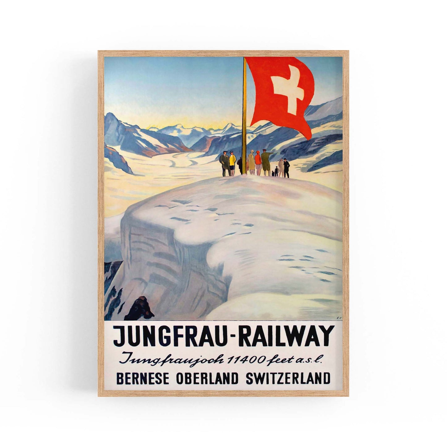 Jungfrau Railway Switzerland Vintage Travel Advert Wall Art - The Affordable Art Company