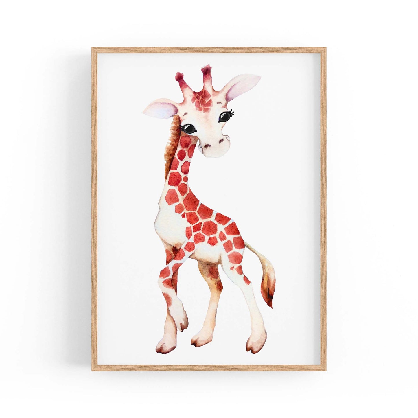 Cartoon Giraffe Cute Nursery Baby Animal Wall Art #1 - The Affordable Art Company