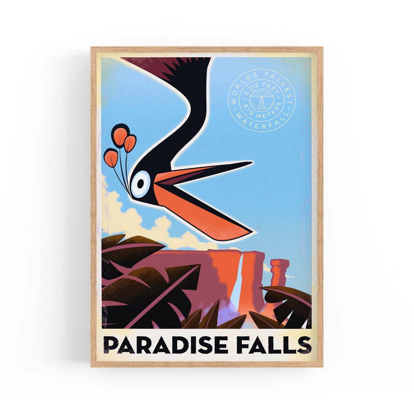 Paradise Falls, Venezuela Vintage Travel Wall Art - The Affordable Art Company