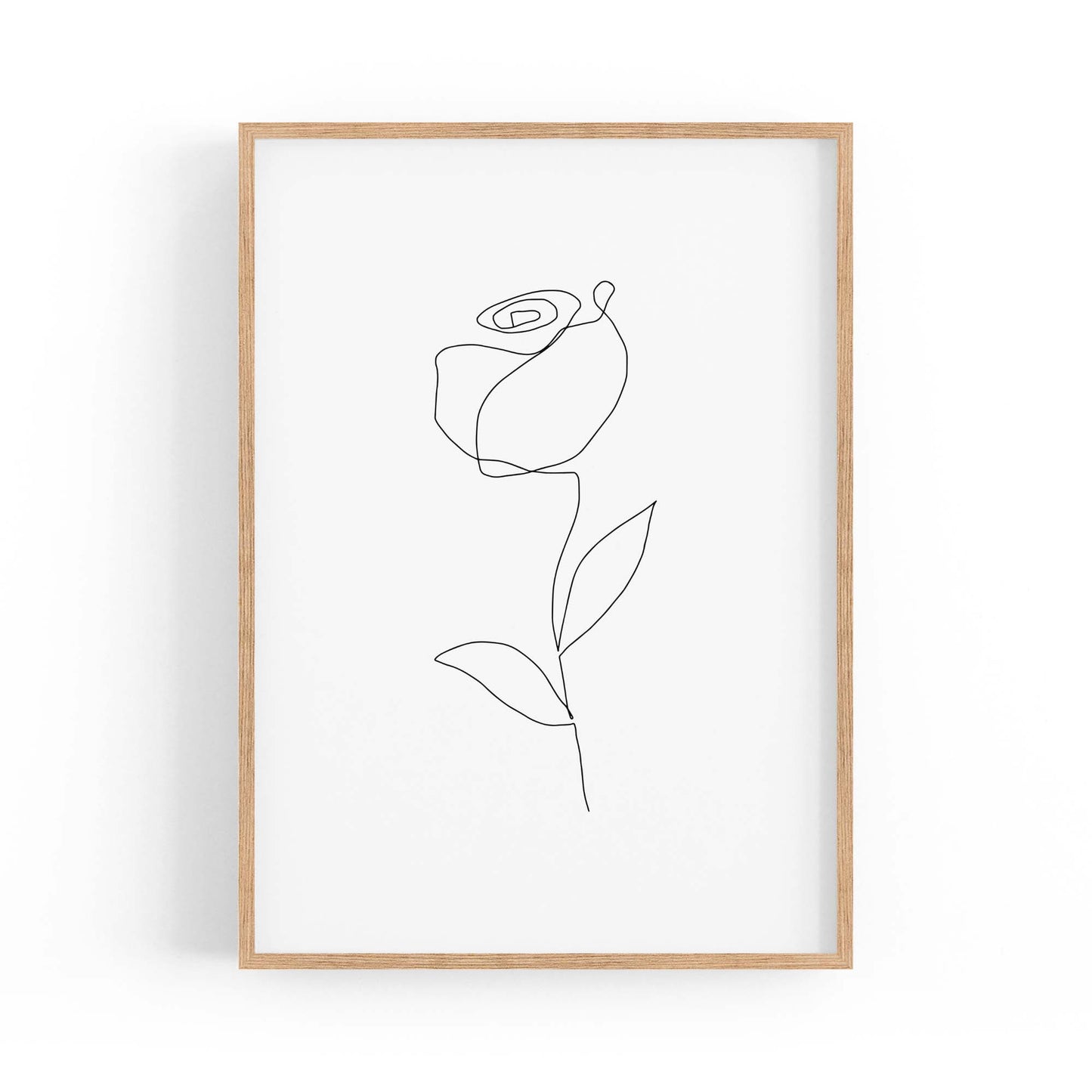 Minimal Rose Flower Line Drawing Abstract Wall Art #6 - The Affordable Art Company