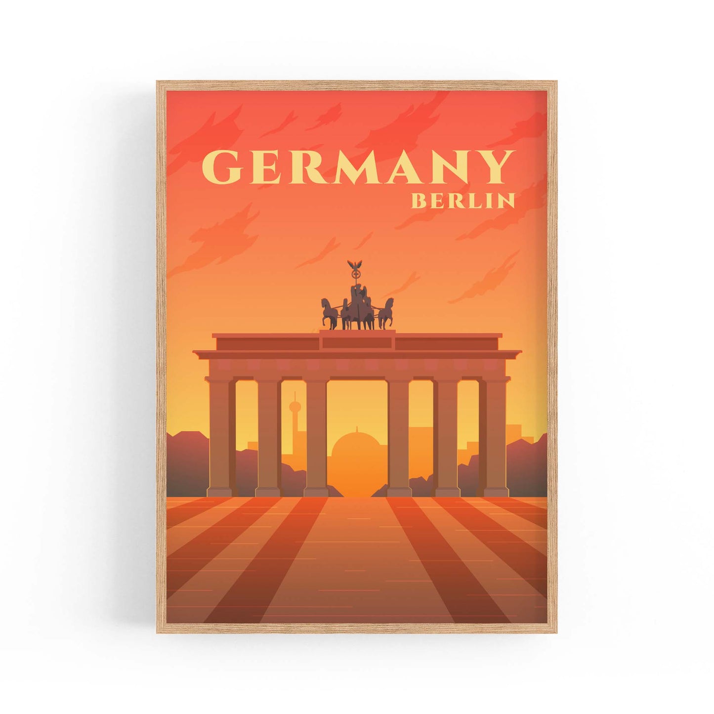 Retro Berlin Germany Travel Vintage Wall Art - The Affordable Art Company