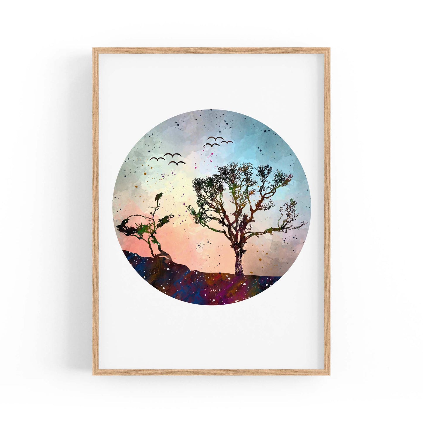 Scandi Circle Landscape Kitchen Minimal Wall Art #3 - The Affordable Art Company