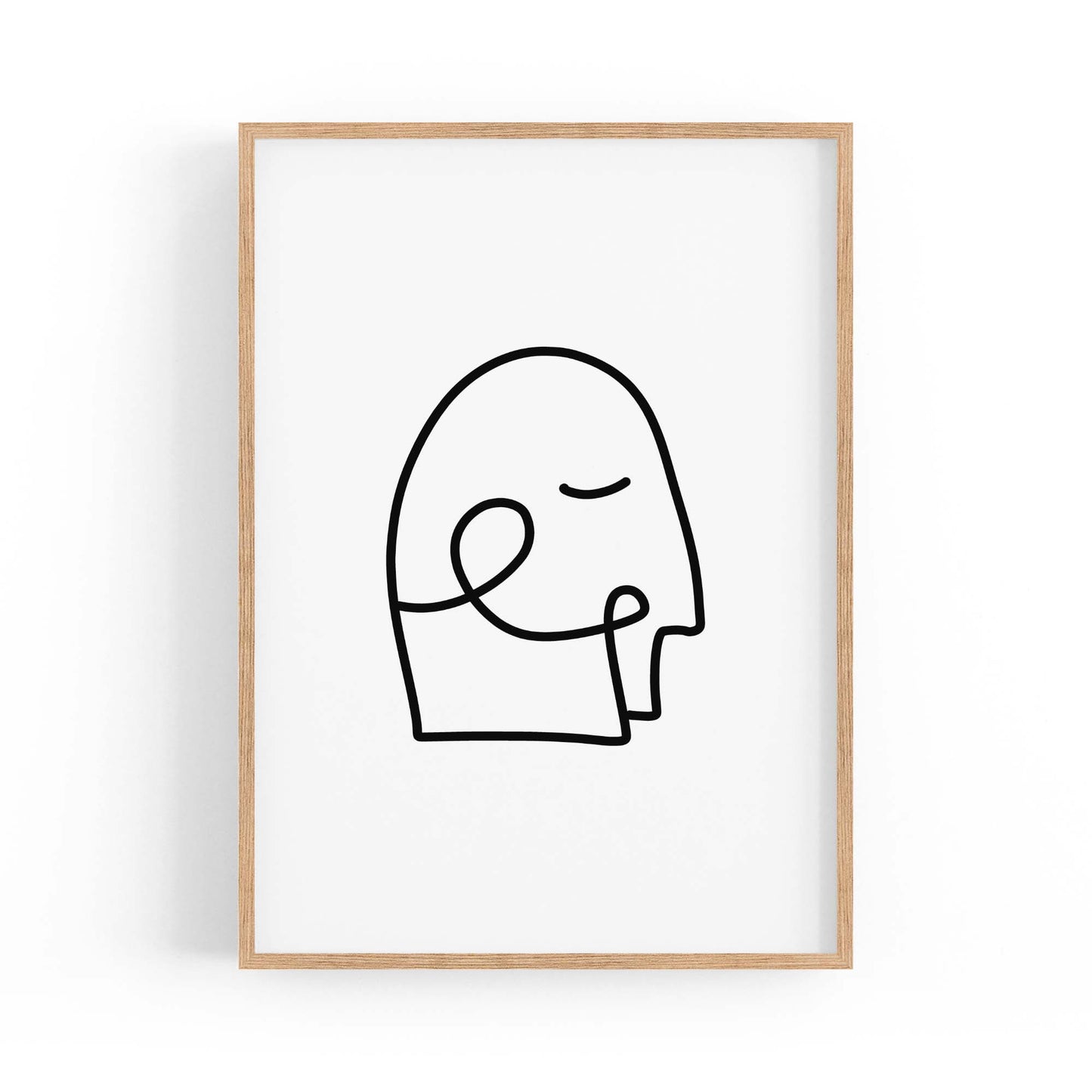 Minimal Abstract Line Face Modern Wall Art #7 - The Affordable Art Company