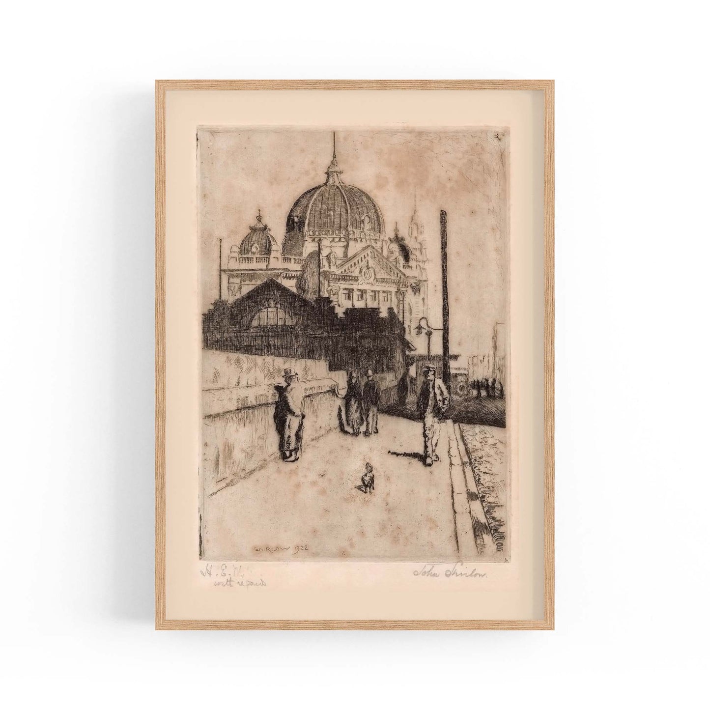 Flinders St Station Melbourne Vintage Drawing Art #2 - The Affordable Art Company