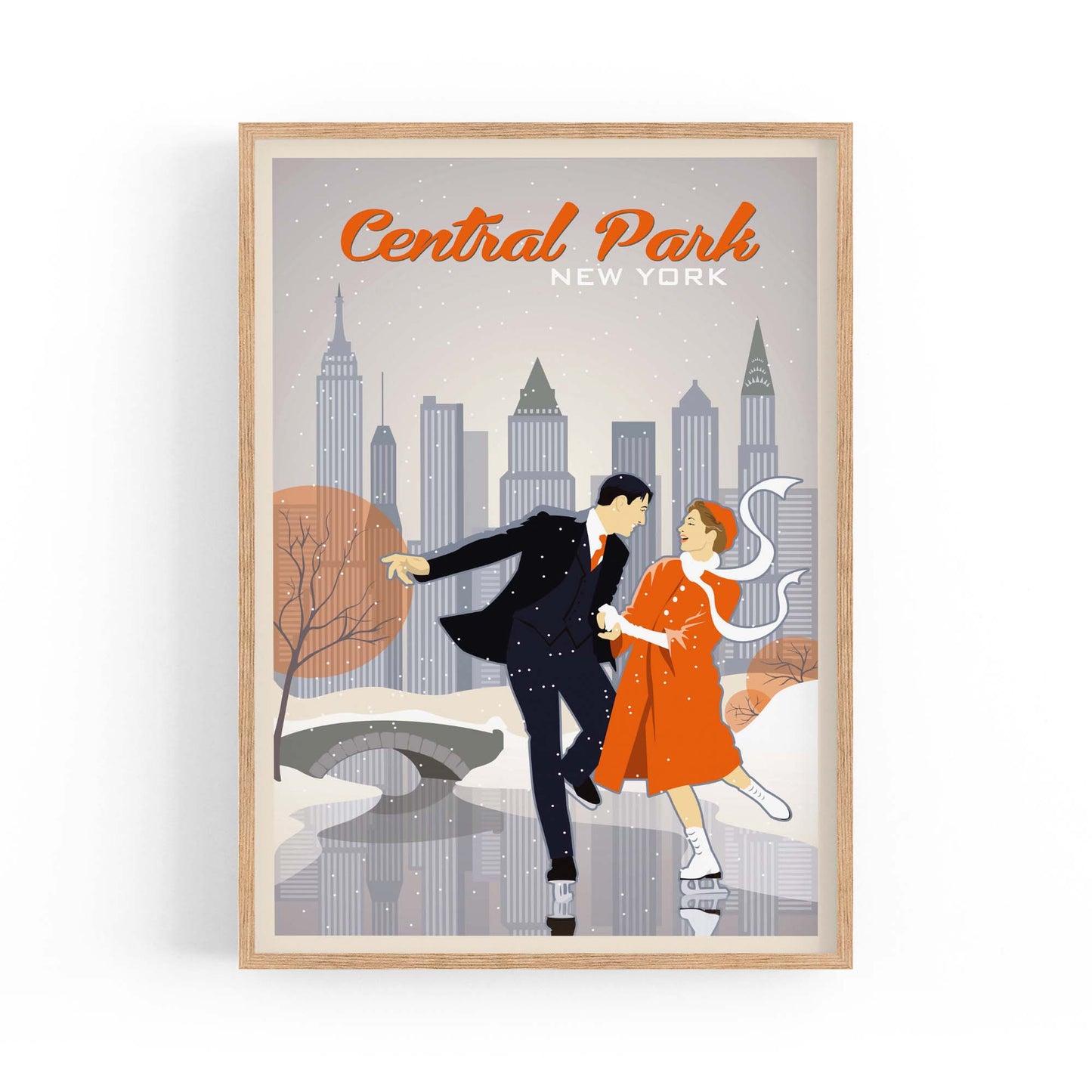 Central Park, New York Vintage Travel Wall Art - The Affordable Art Company