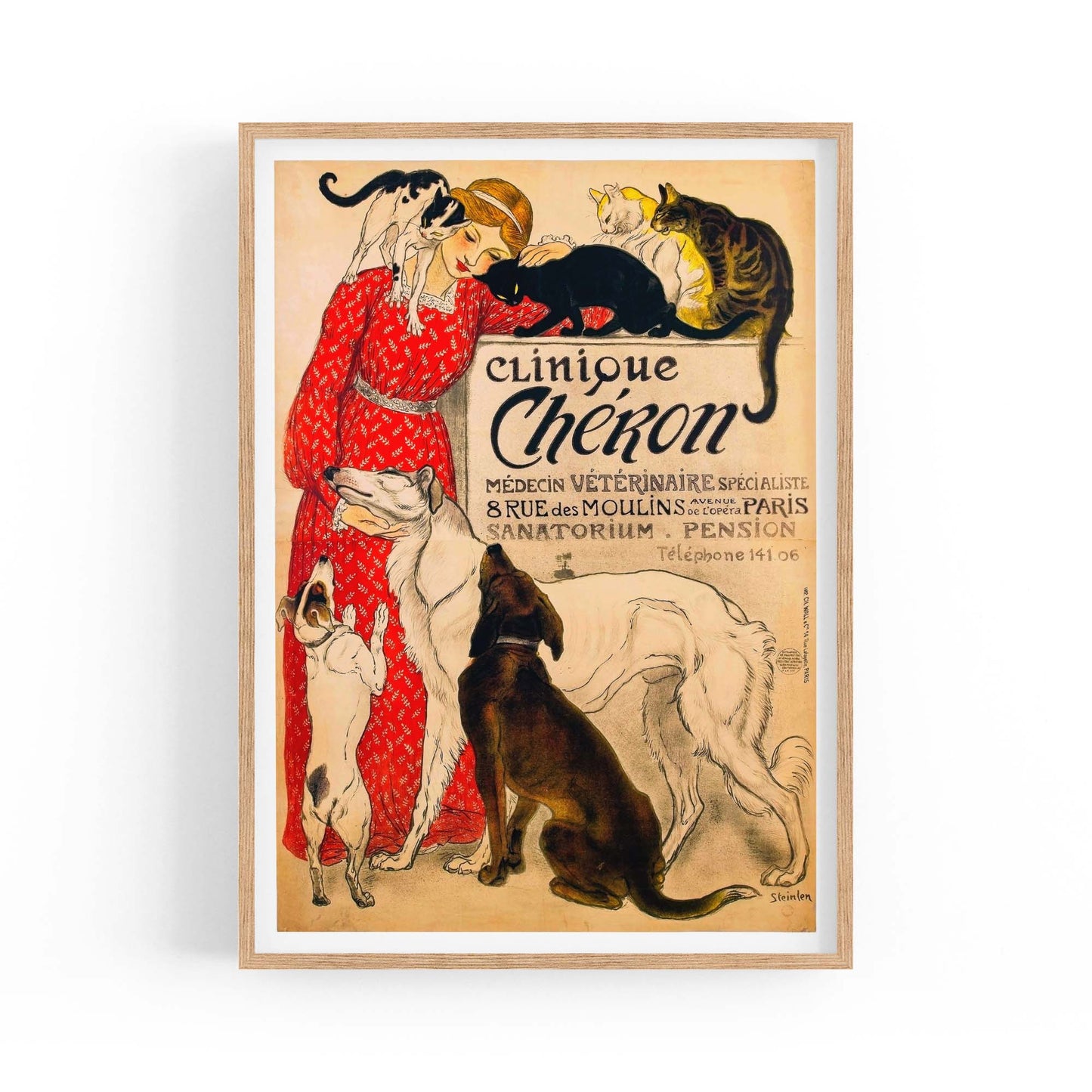 French Cheron Animal Vintage Advert Wall Art - The Affordable Art Company