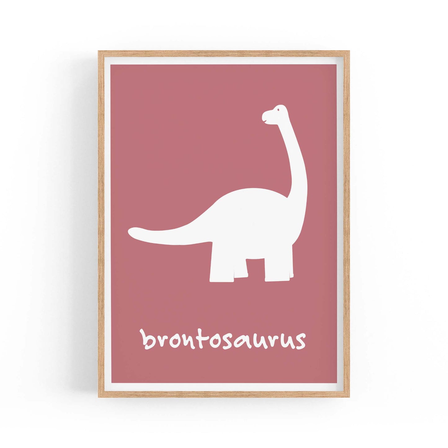 Brontosaurus Red Dinosaur Nursery Boys Bedroom Art - The Affordable Art Company