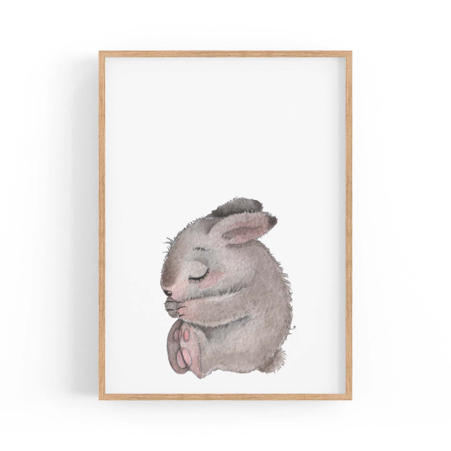 Sleeping Rabbit Cartoon Animal Nursery Wall Art #2 - The Affordable Art Company