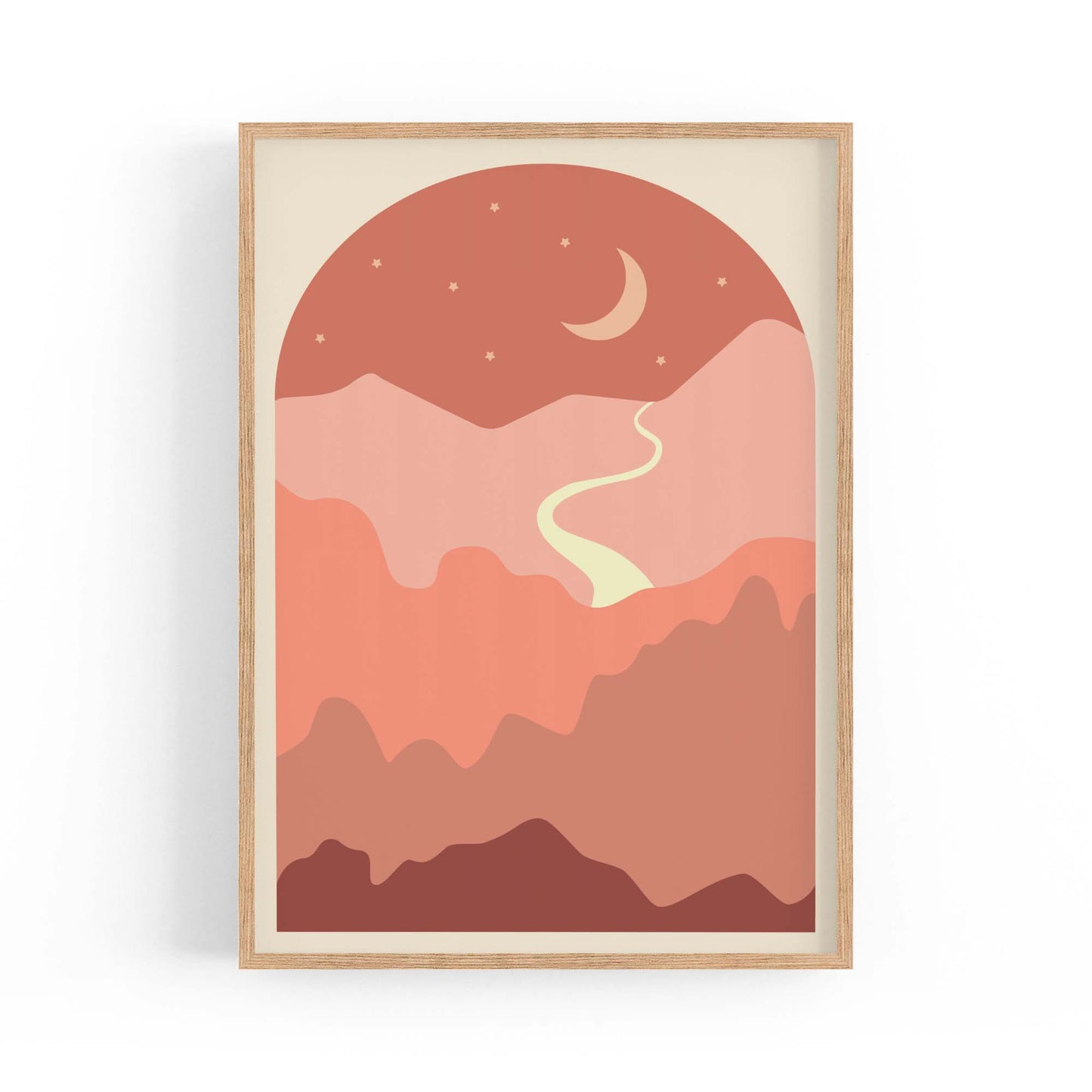 Summer Night Minimal Pink & Pastel Wall Art - The Affordable Art Company