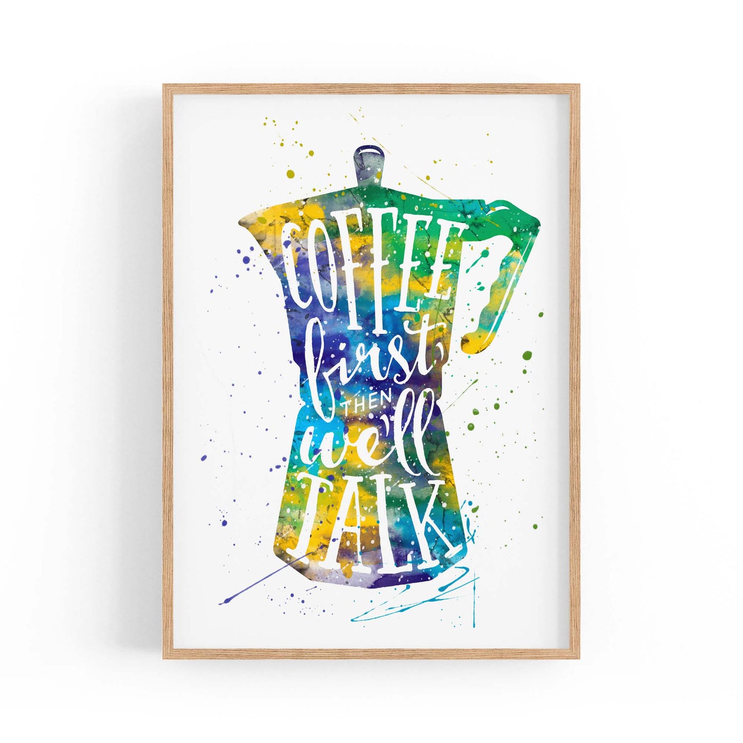 "Coffee First" Cafe Kitchen Quote Artwork Wall Art - The Affordable Art Company