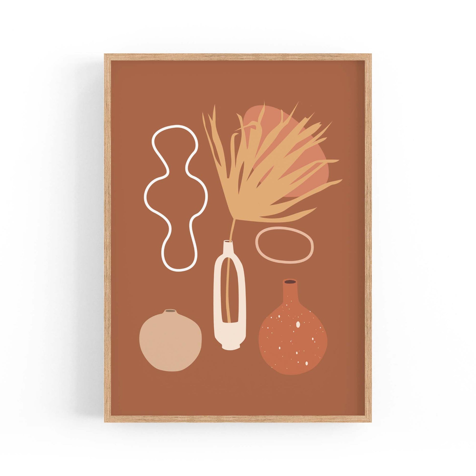 Minimal Plant Abstract Retro Kitchen Wall Art #6 - The Affordable Art Company