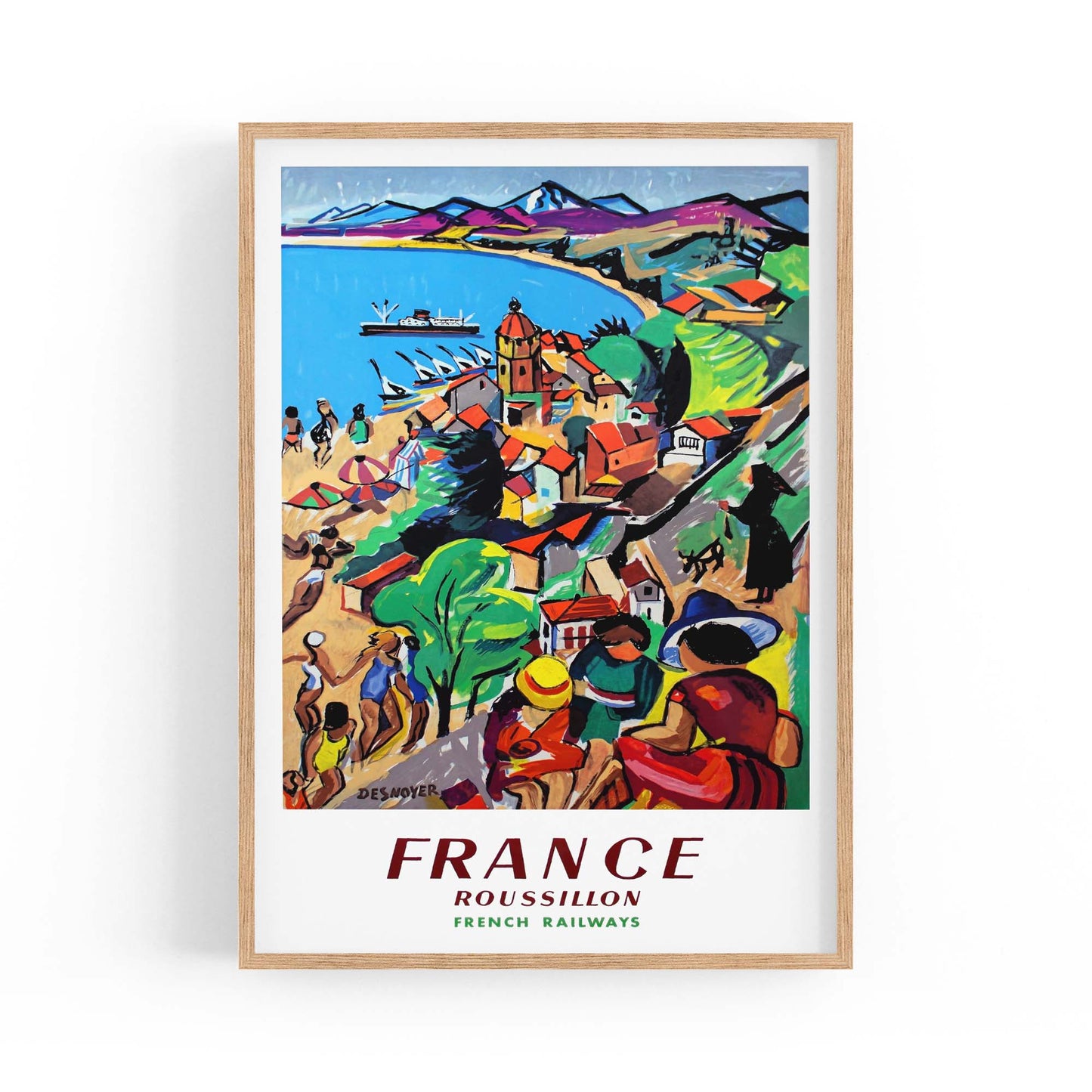 Roussillon France Vintage Travel Advert Wall Art - The Affordable Art Company