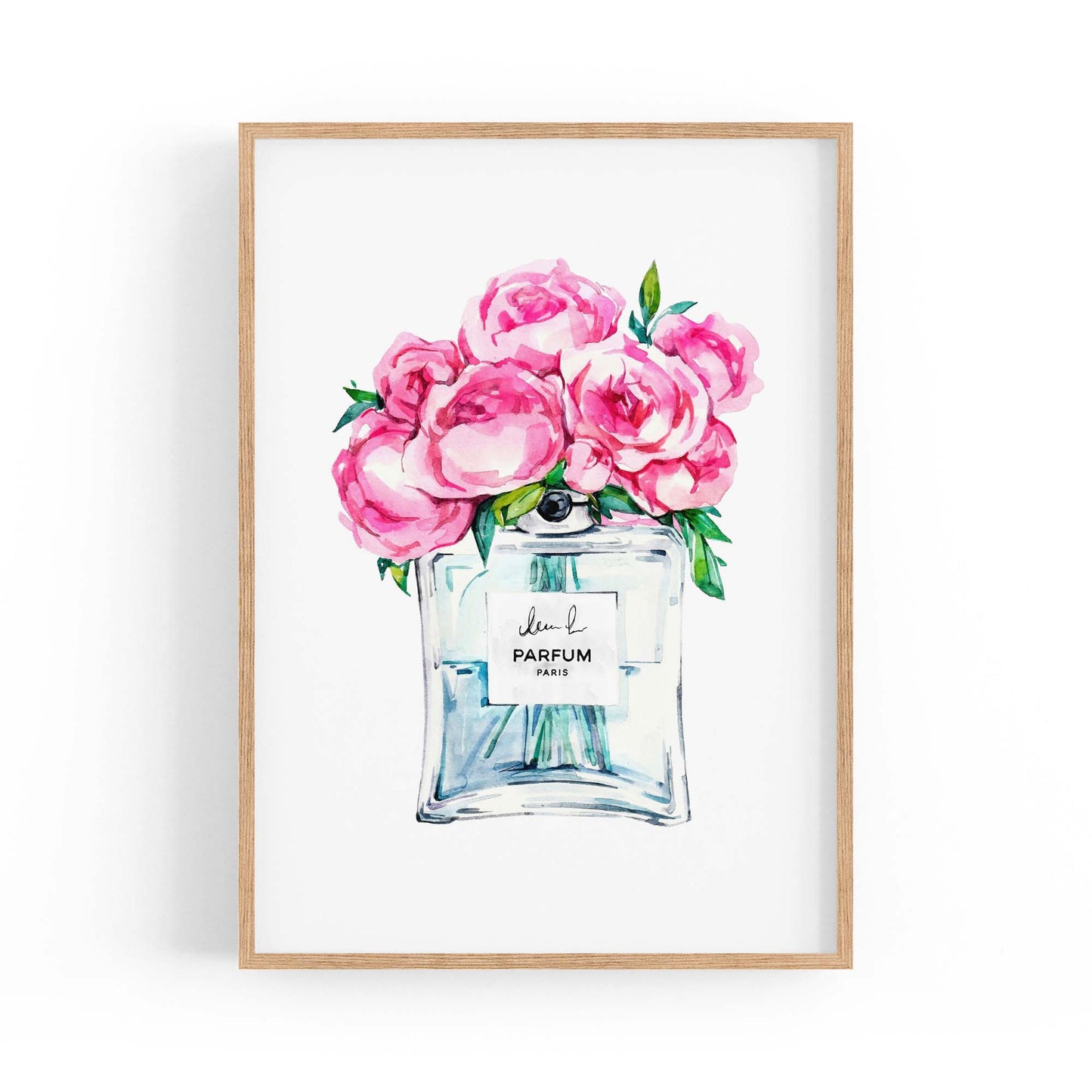 Pink Floral Perfume Bottle Fashion Flowers Wall Art #8 - The Affordable Art Company