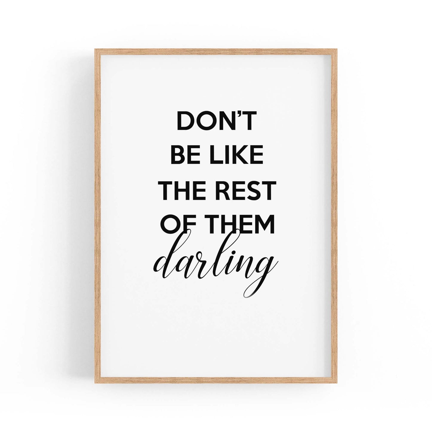 "Darling" Fashion Bedroom Artwork Quote Wall Art - The Affordable Art Company