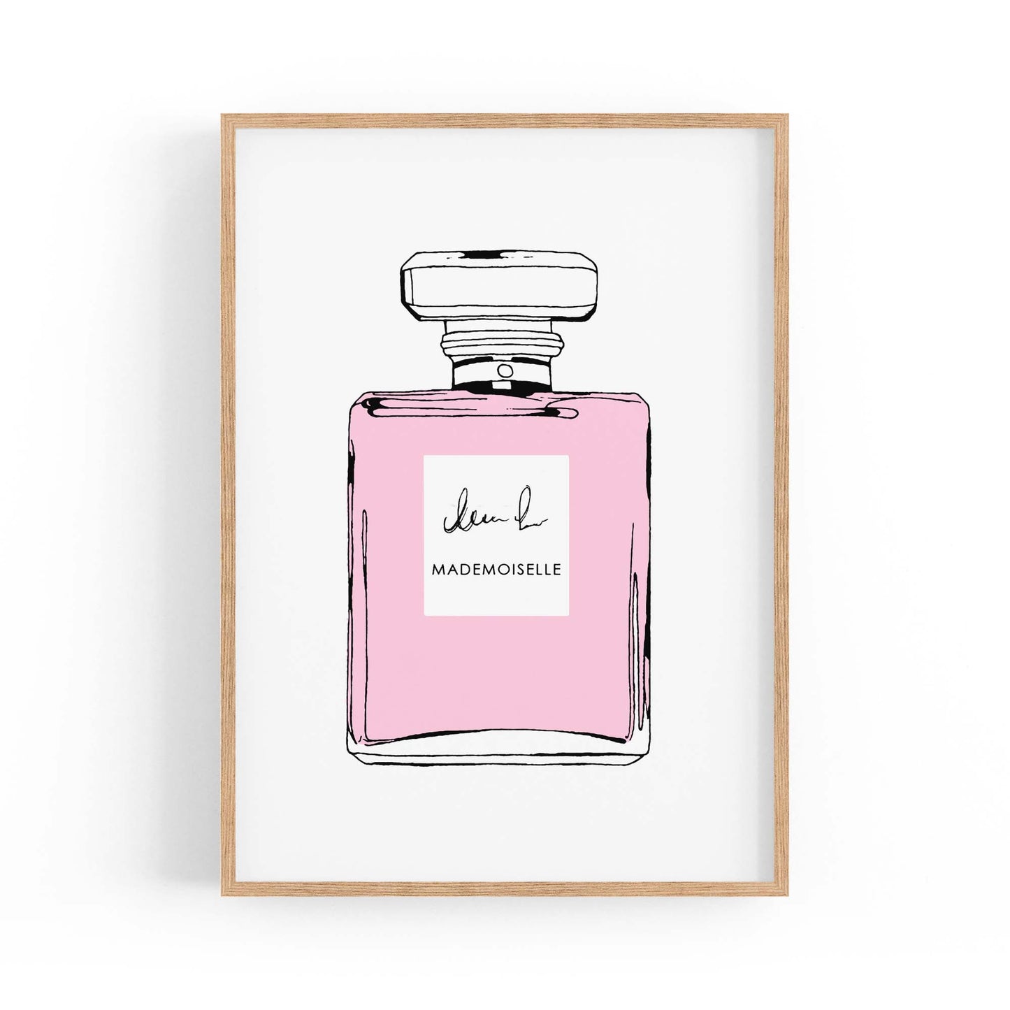 Pink Minimal Perfume Bottle Fashion Wall Art #2 - The Affordable Art Company