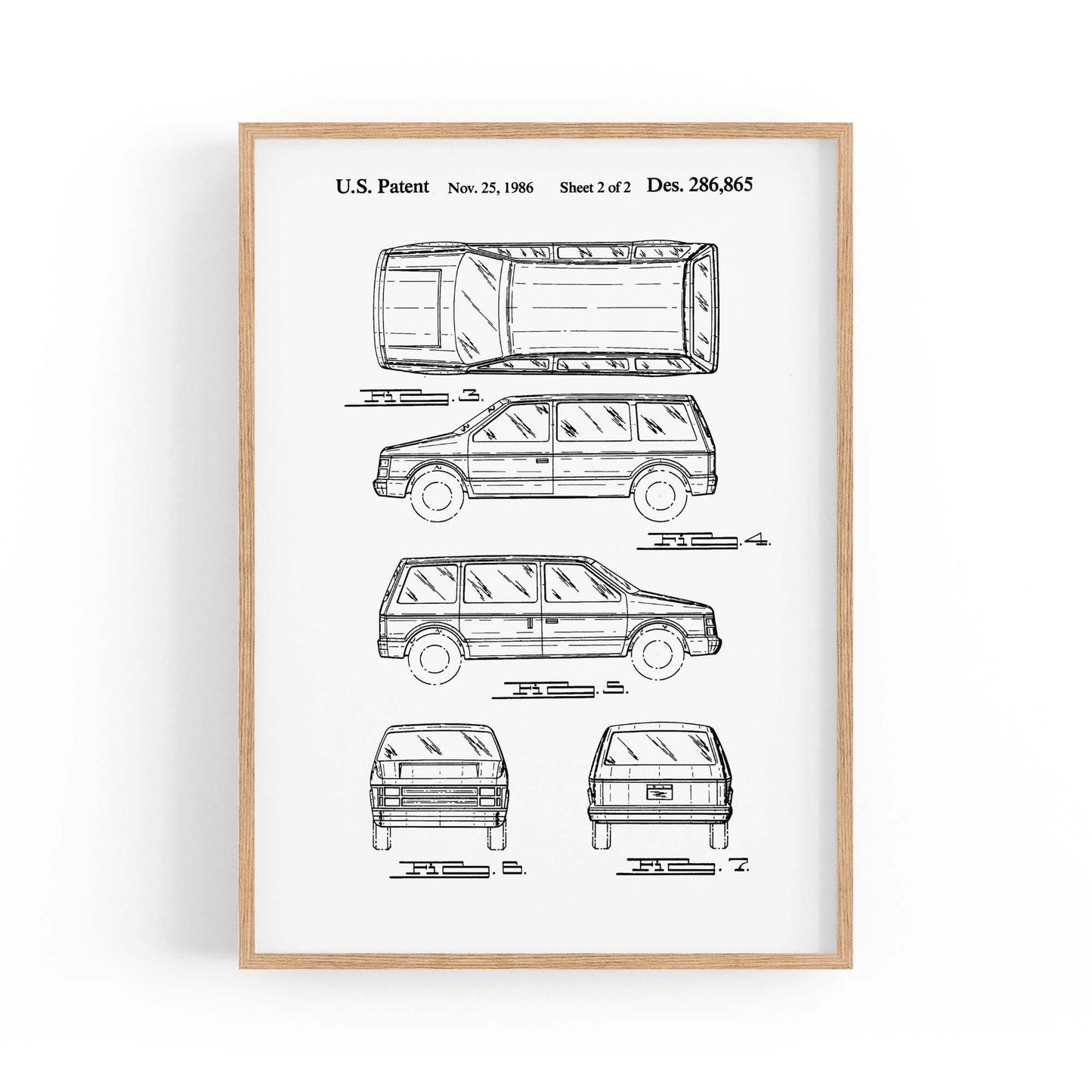 Vintage Minivan Patent Garage Wall Art #2 - The Affordable Art Company