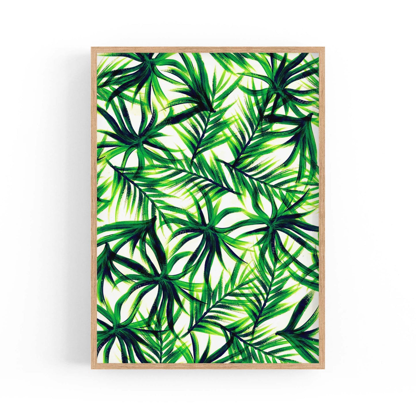 Tropical Leaf Pattern Green Plant Leaves Wall Art #5 - The Affordable Art Company