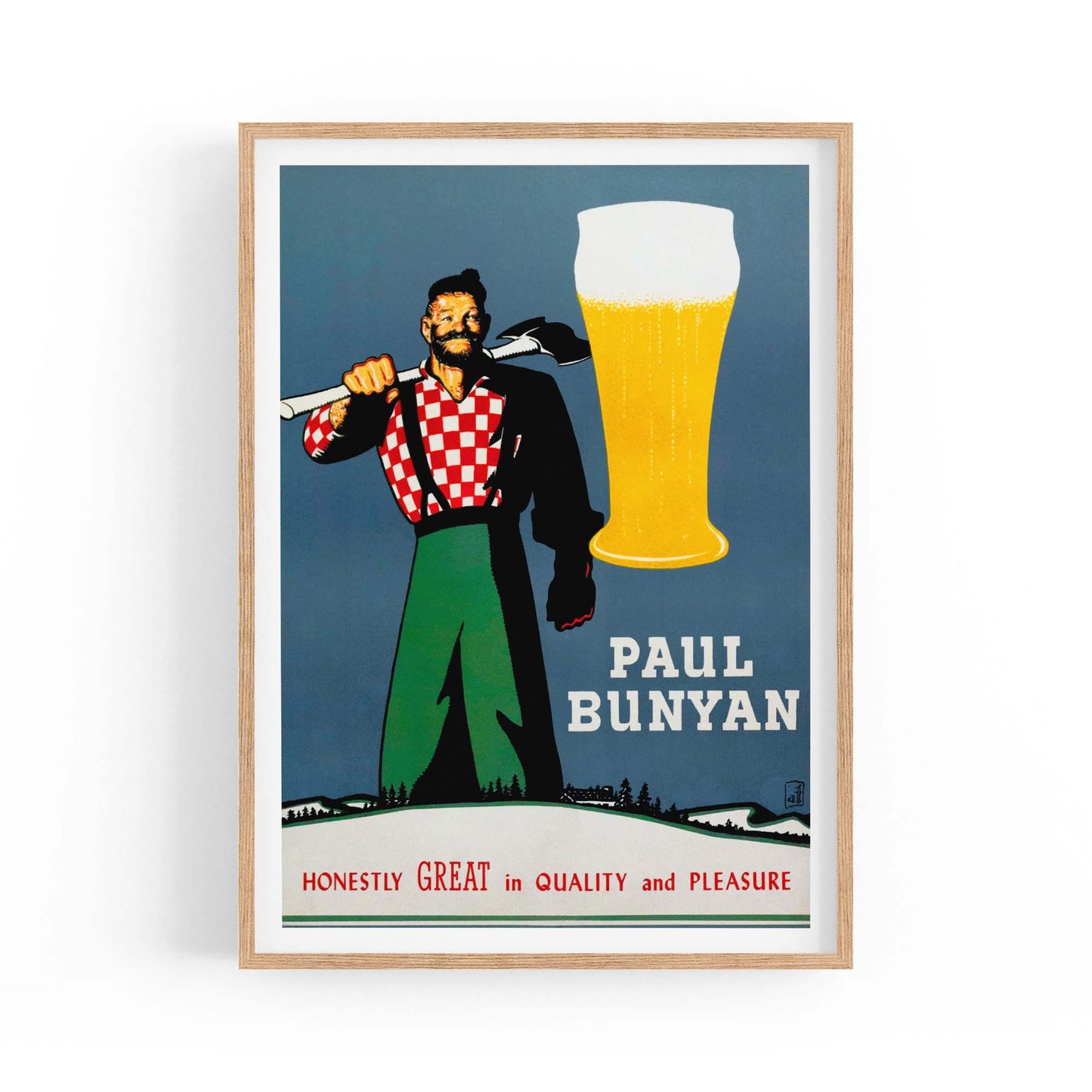 Paul Bunyan Vintage Beer Advert Wall Art - The Affordable Art Company