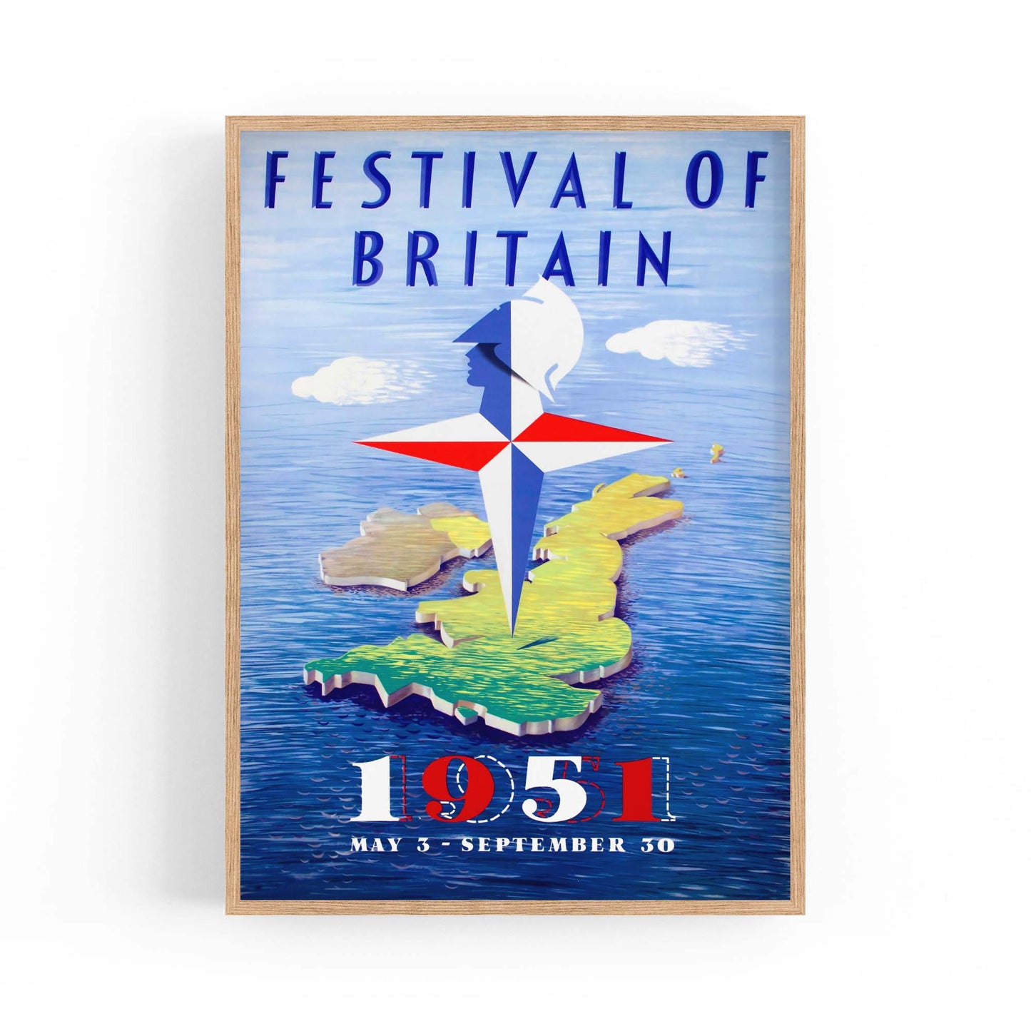 Festival of Britain Vintage Travel Advert Wall Art - The Affordable Art Company