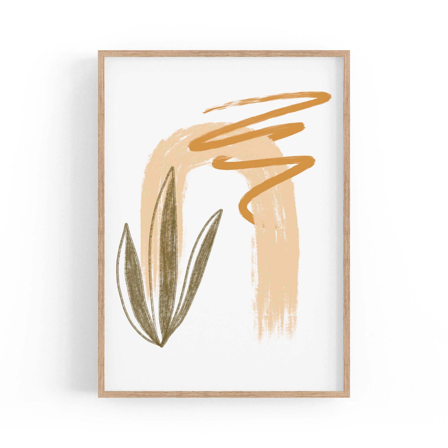 Plant Abstract Minimal Retro Drawing Wall Art #2 - The Affordable Art Company