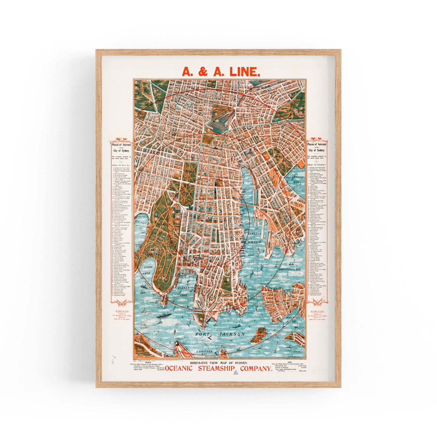 Sydney Vintage Map Australian Old Wall Art #3 - The Affordable Art Company