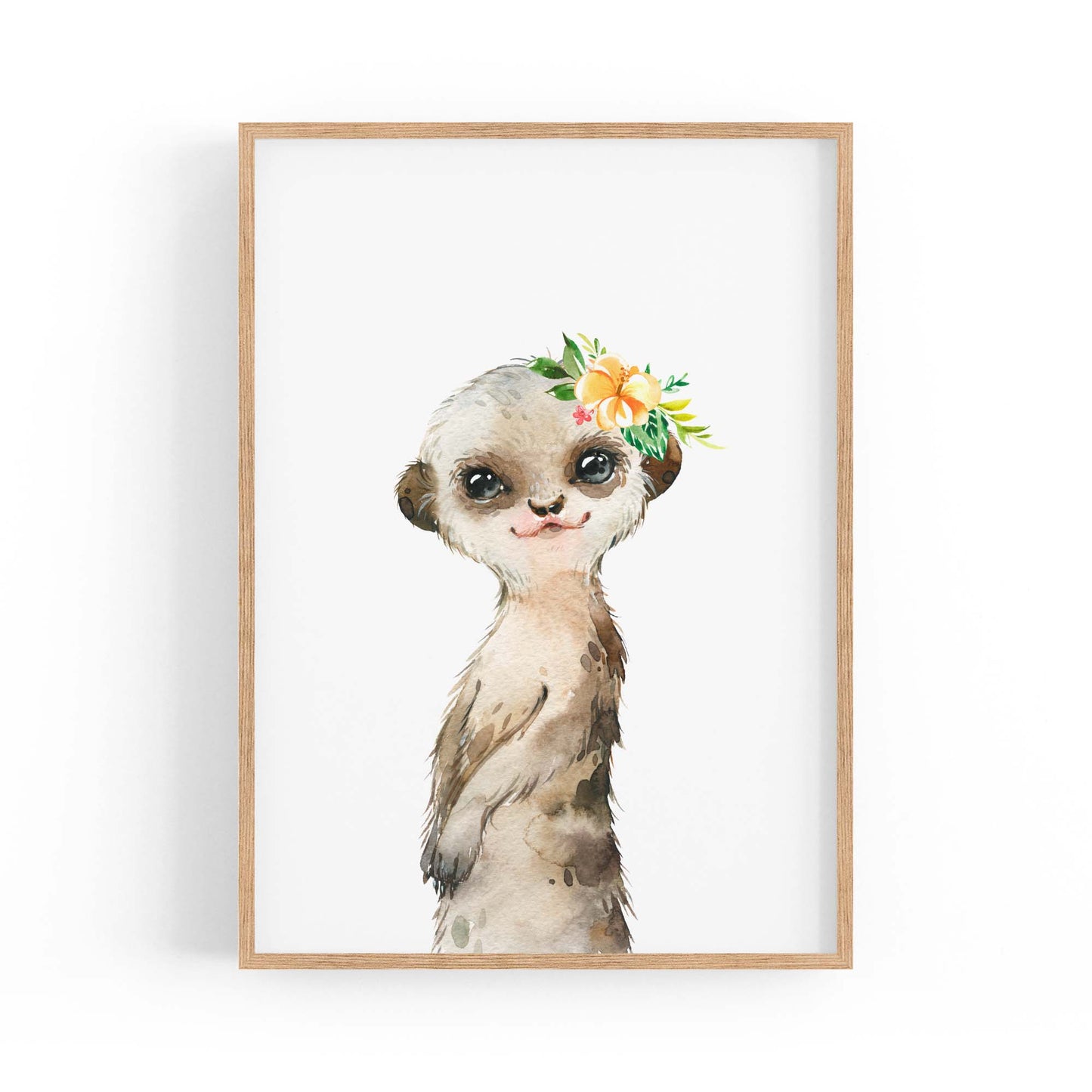 Cute Baby Meerkat Nursery Animal Gift Wall Art - The Affordable Art Company