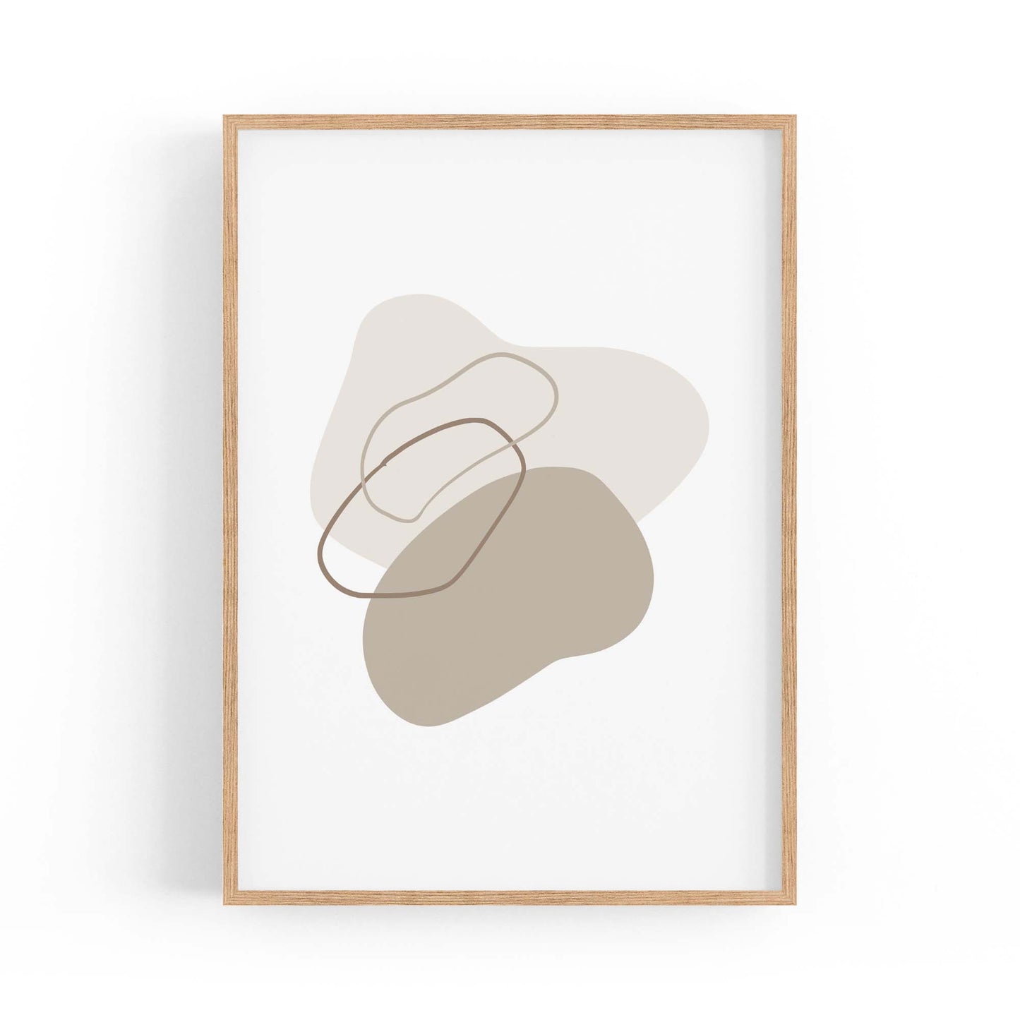 Minimal Black & White Shapes Abstract Wall Art #4 - The Affordable Art Company