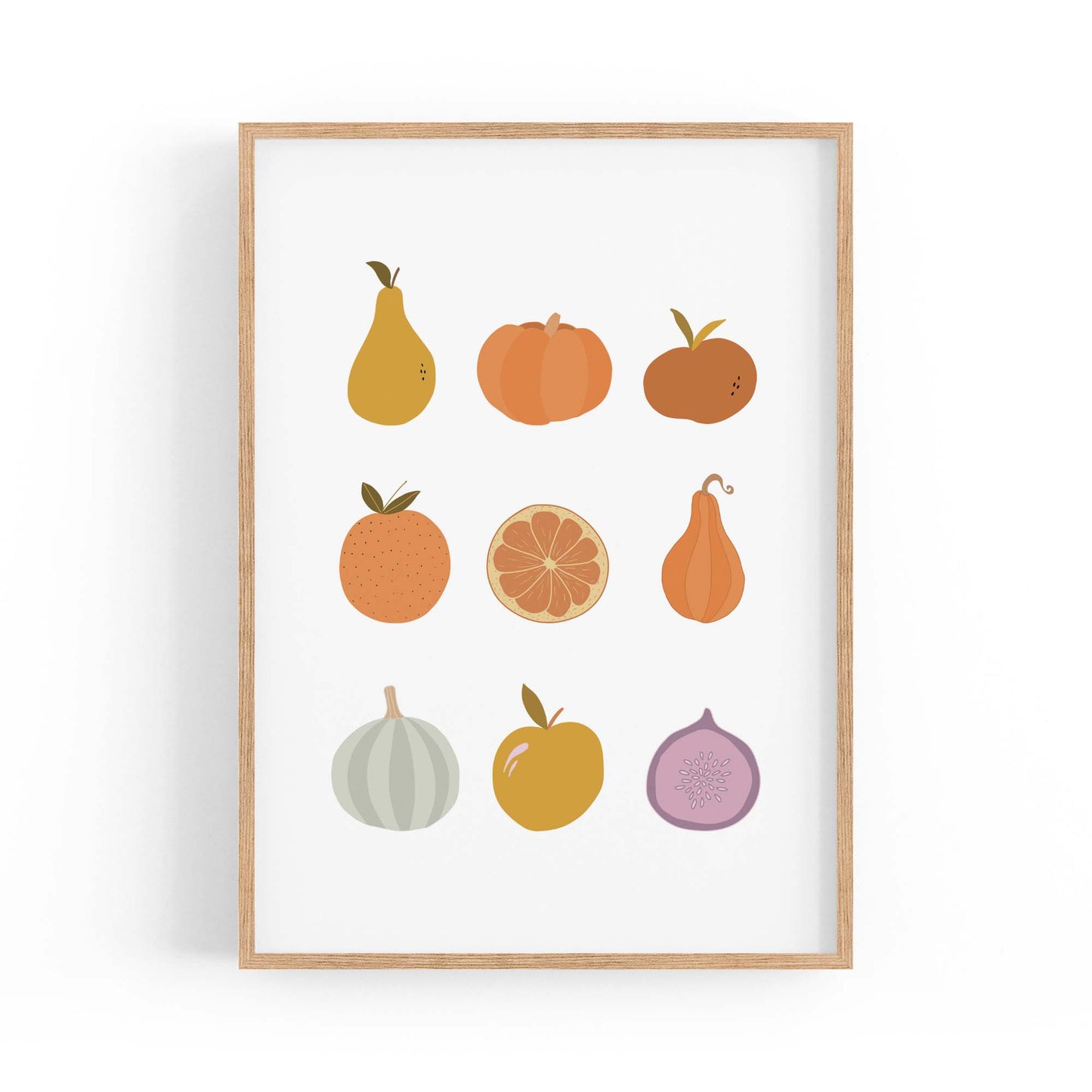 Minimal Fruit Collection Kitchen Food Wall Art - The Affordable Art Company