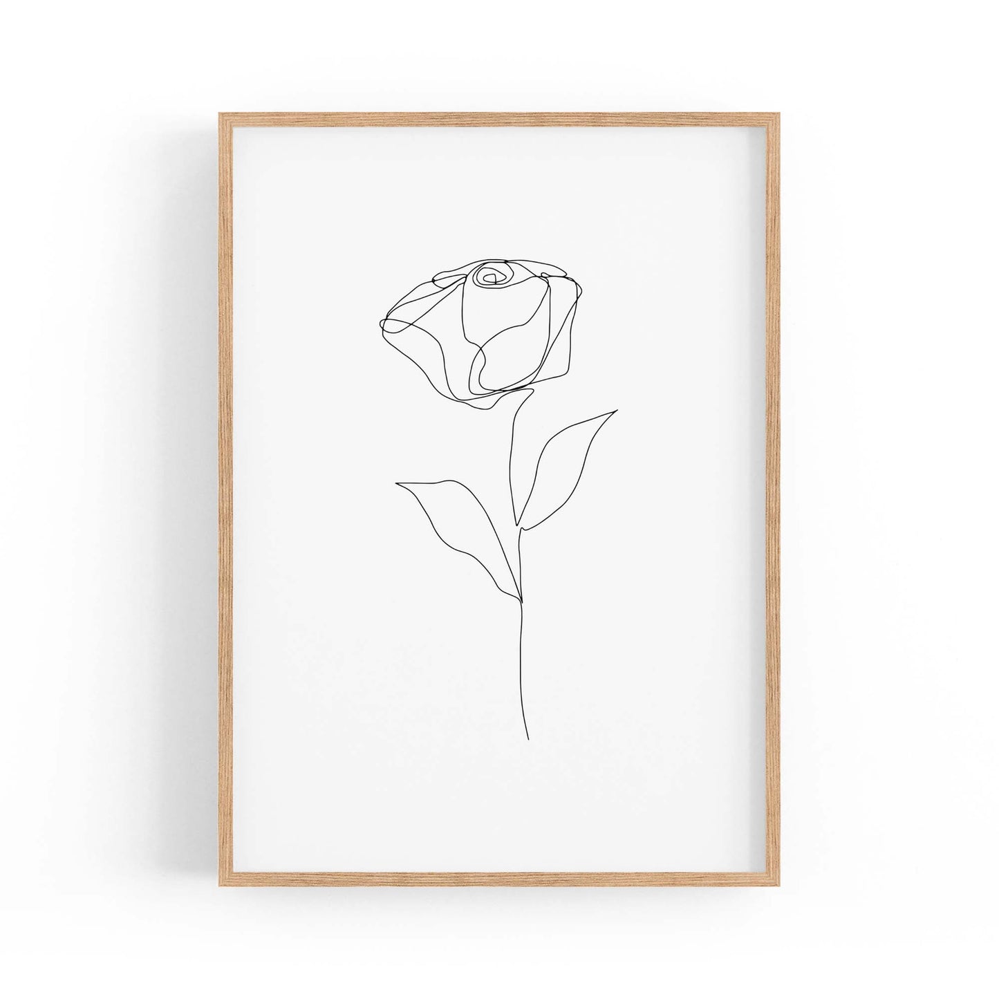 Minimal Rose Flower Line Drawing Abstract Wall Art #5 - The Affordable Art Company