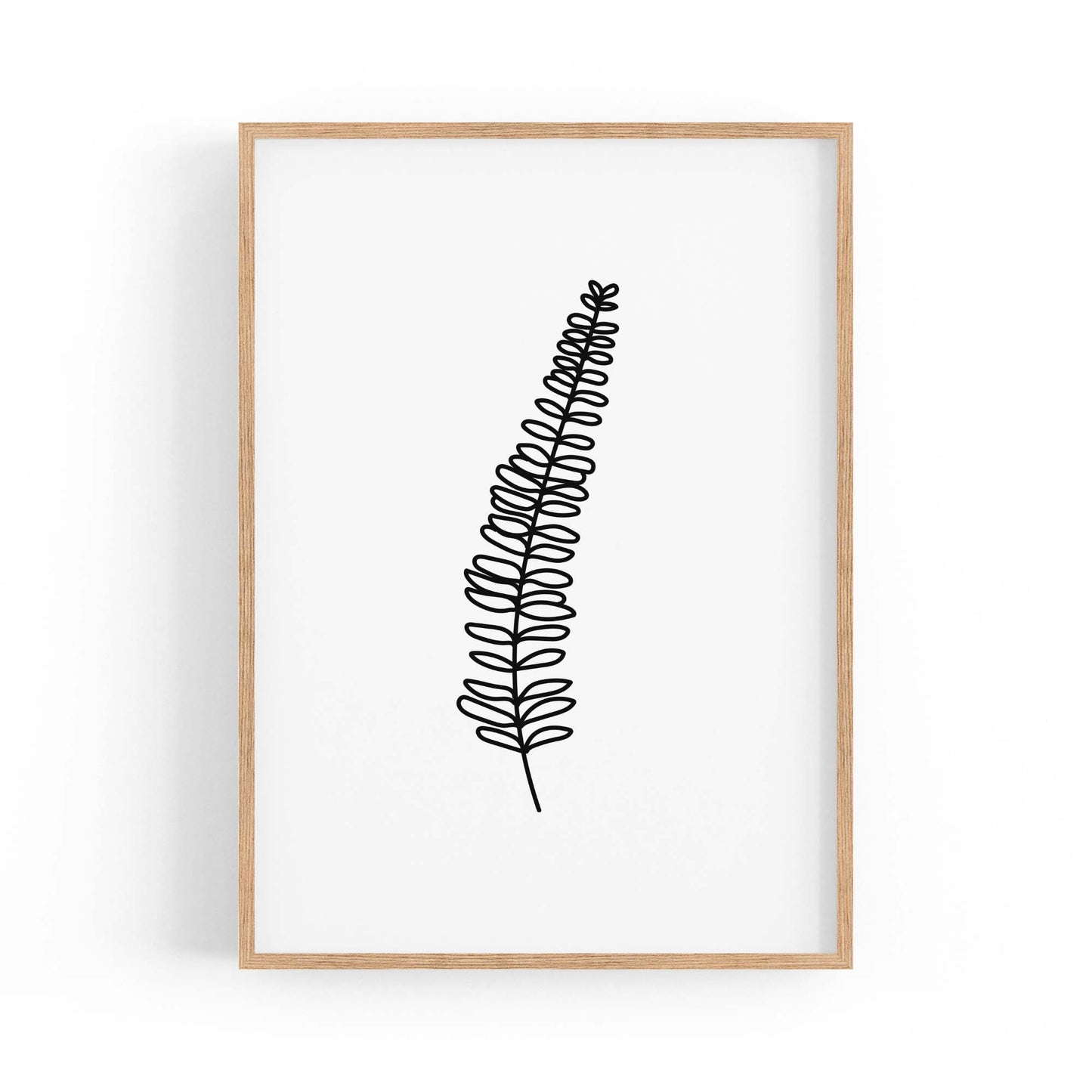 Fern Leave Minimal Line Nature Drawing Wall Art - The Affordable Art Company