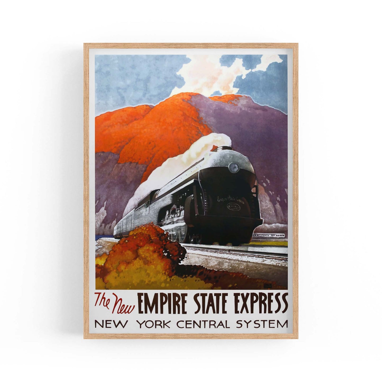 New York Empire State Express Vintage Travel Advert Wall Art - The Affordable Art Company