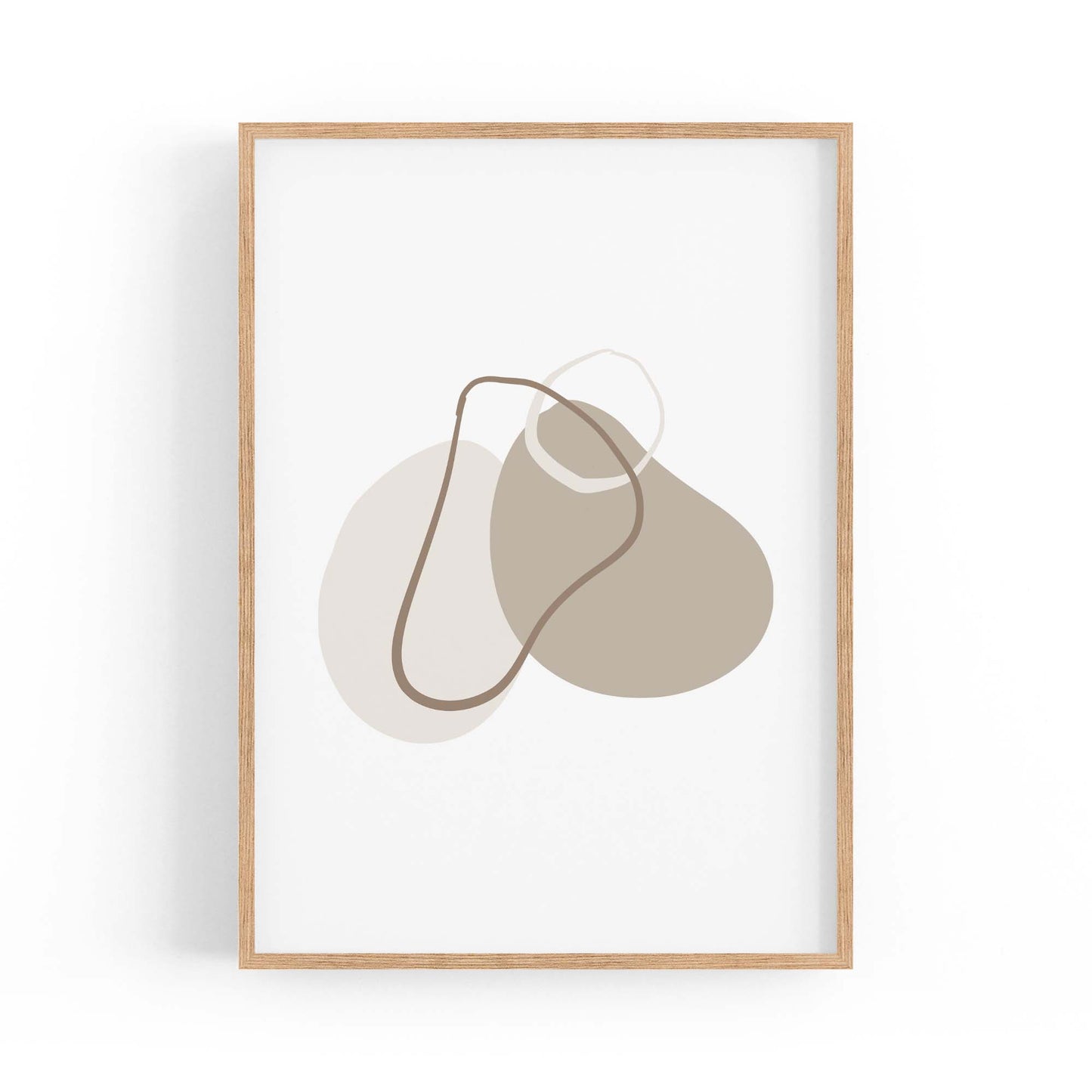 Minimal Black & White Shapes Abstract Wall Art #2 - The Affordable Art Company