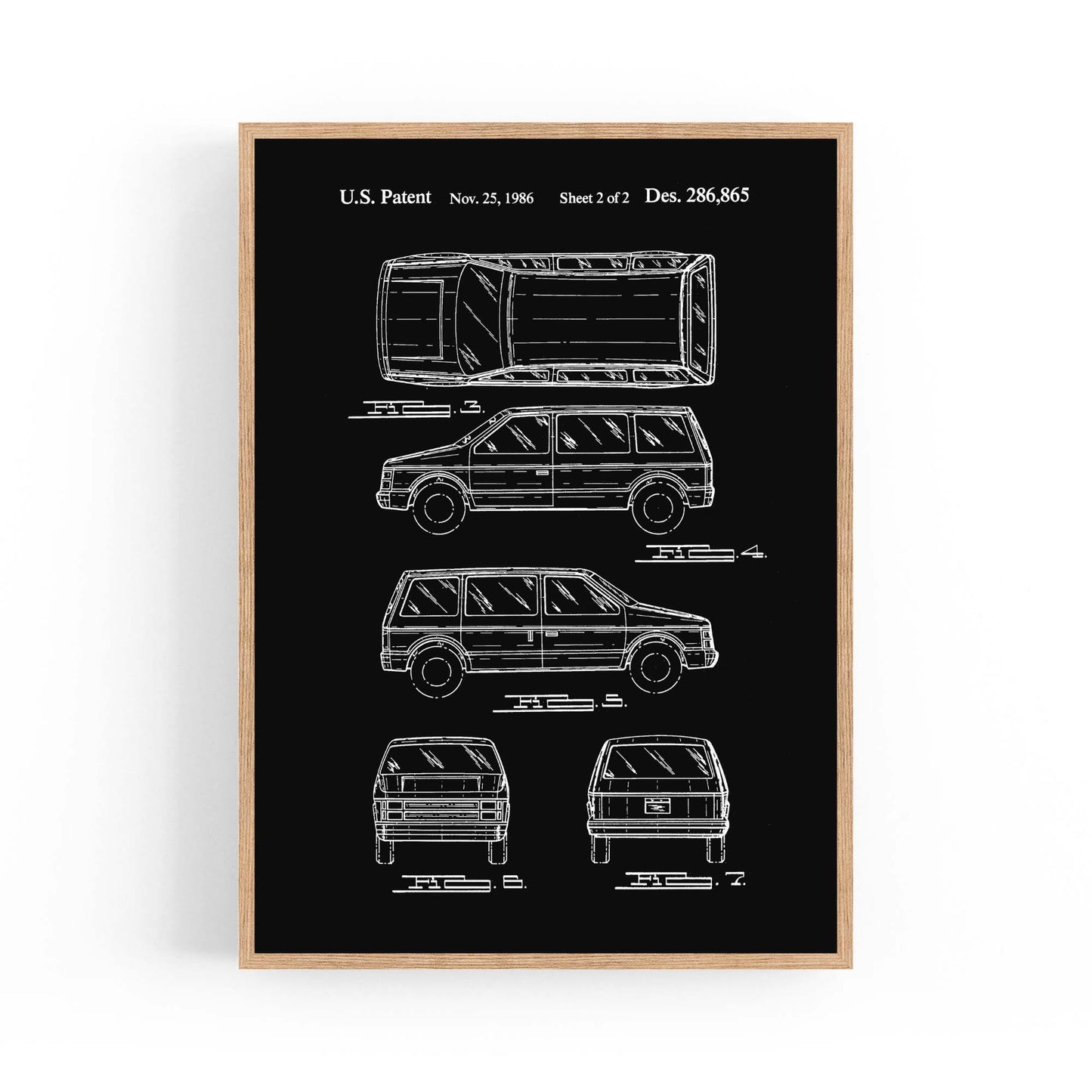 Vintage Minivan Patent Garage Wall Art #1 - The Affordable Art Company