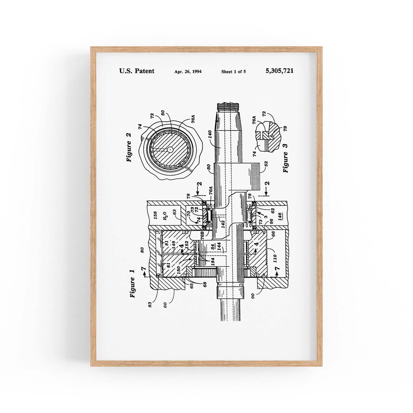 Vintage Rotary Engine Patent Engineering Wall Art #2 - The Affordable Art Company