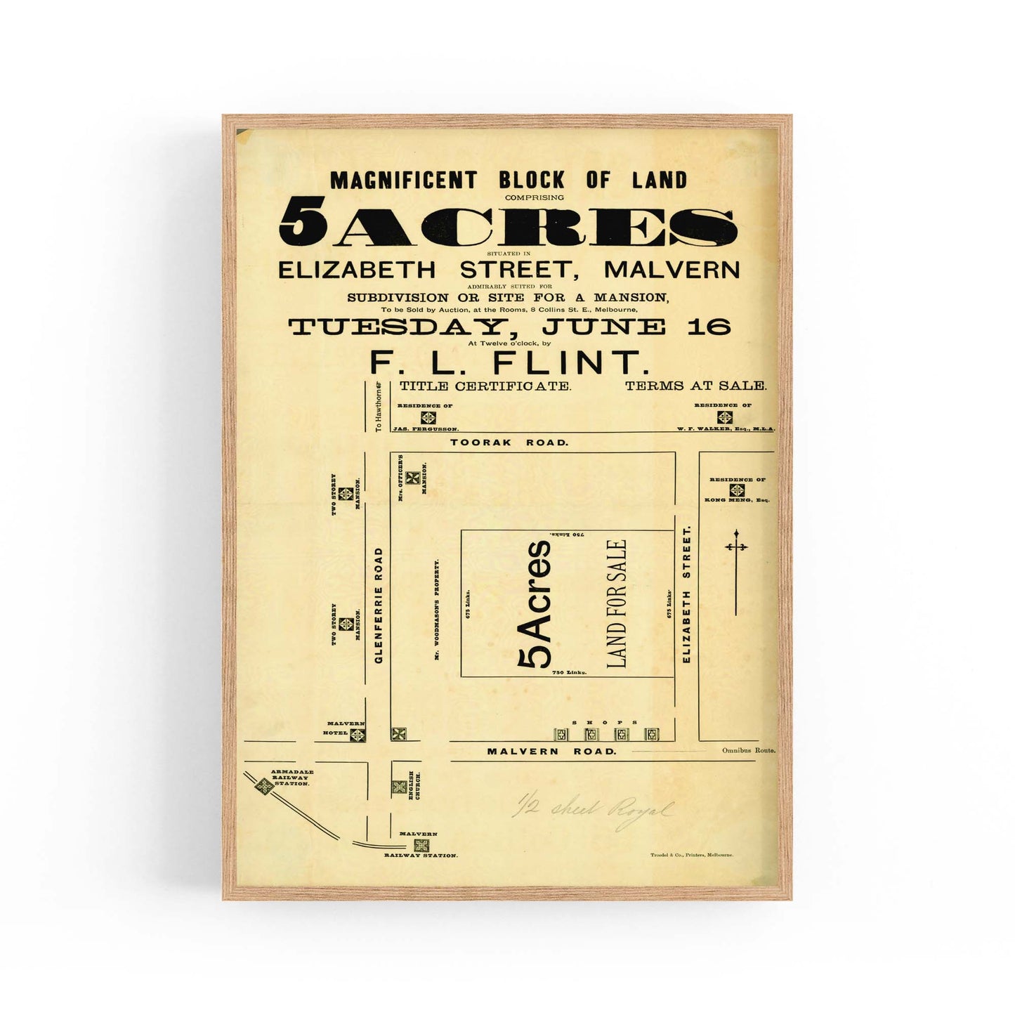 Malvern Melbourne Vintage Real Estate Advert Art #5 - The Affordable Art Company