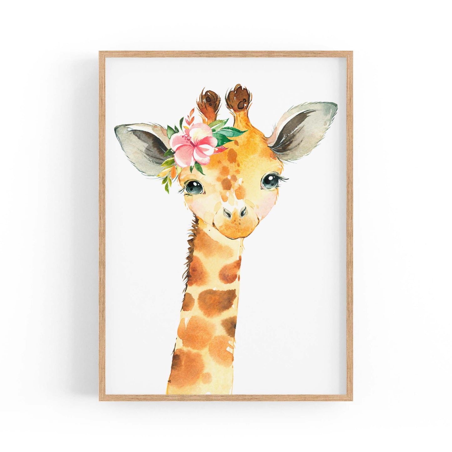 Cute Baby Giraffe Nursery Animal Gift Wall Art - The Affordable Art Company