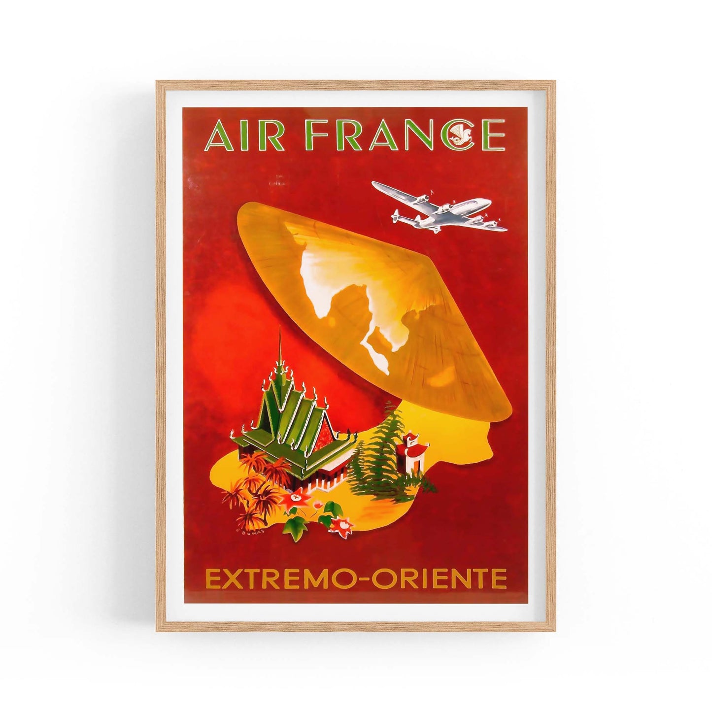 China by Air France Vintage Travel Advert Wall Art - The Affordable Art Company