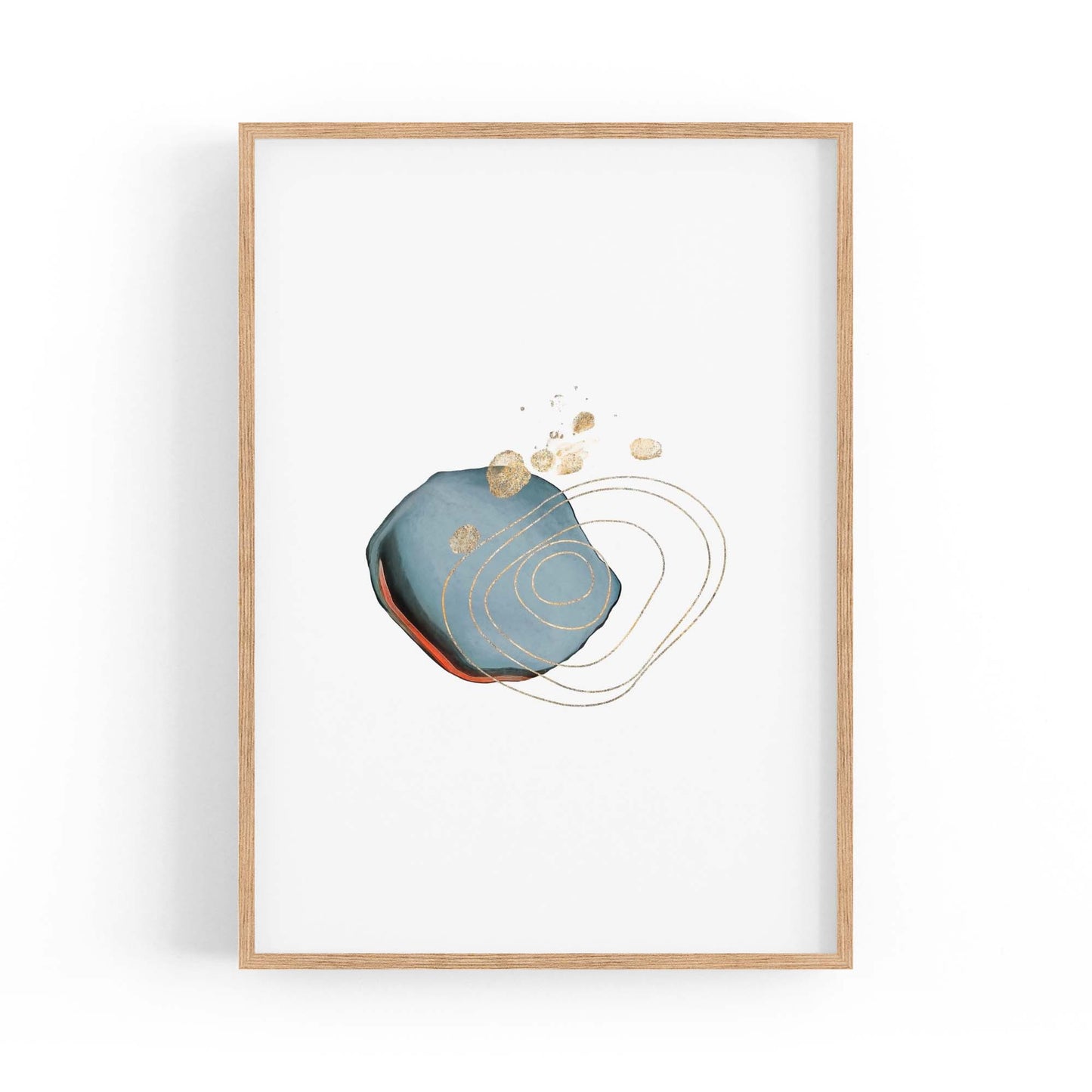 Blue Abstract Painting Minimal Modern Wall Art #6 - The Affordable Art Company