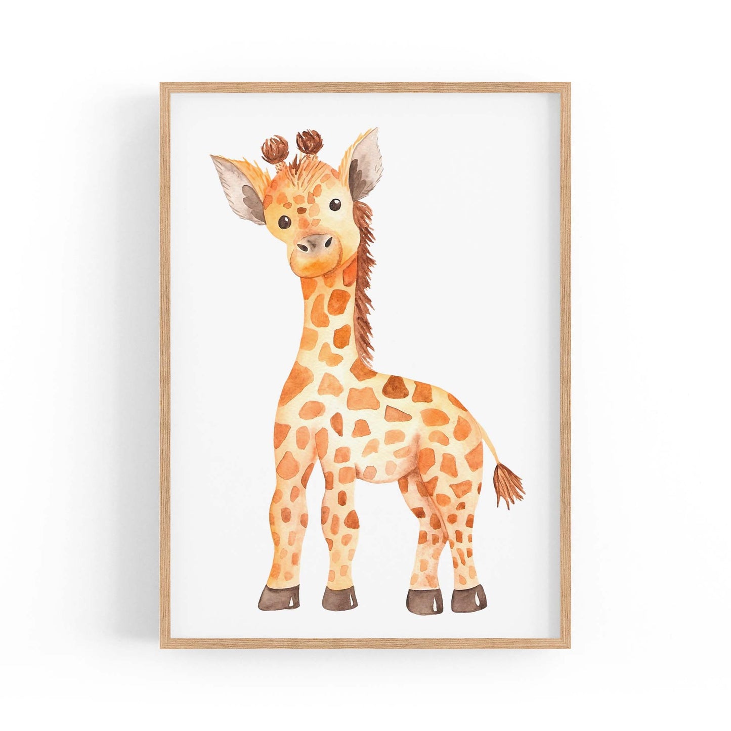 Cartoon Giraffe Cute Nursery Baby Animal Wall Art #2 - The Affordable Art Company