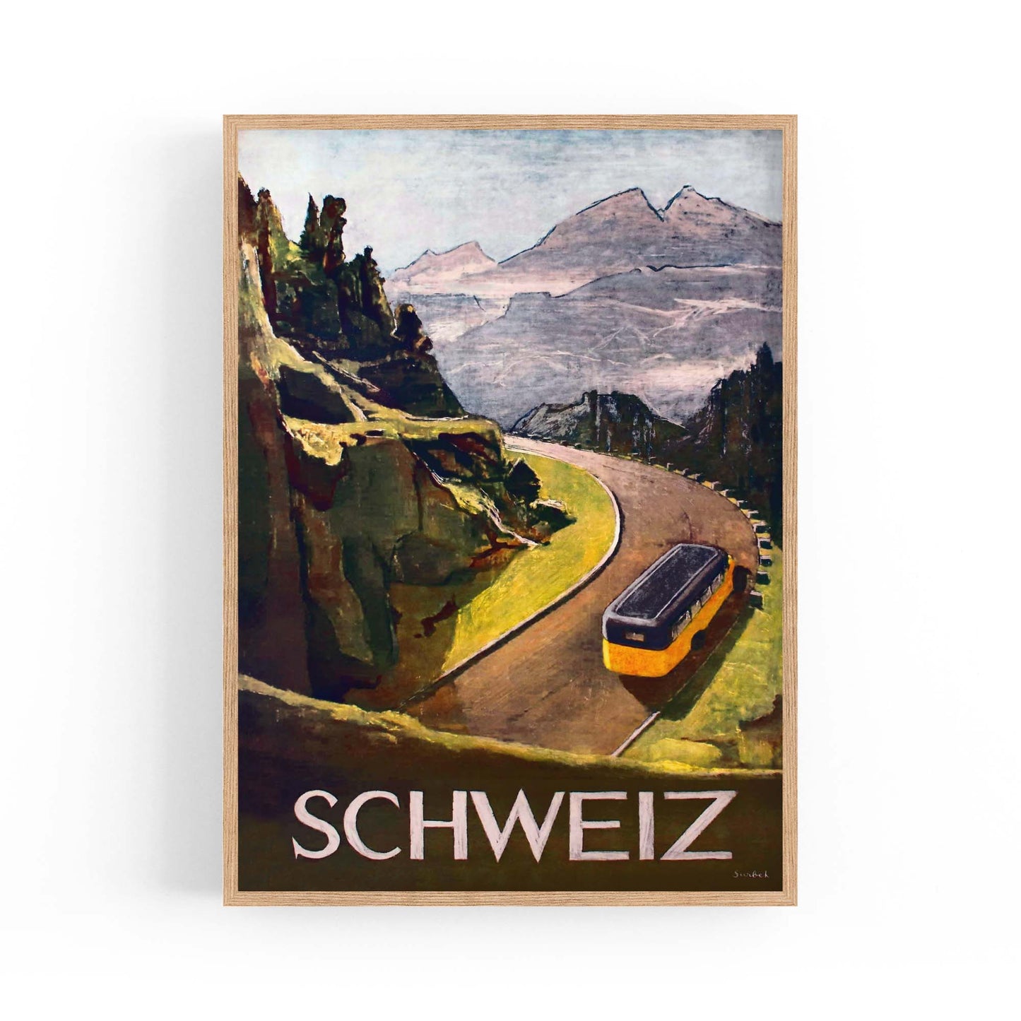 Switzerland Vintage Travel Advert Wall Art - The Affordable Art Company