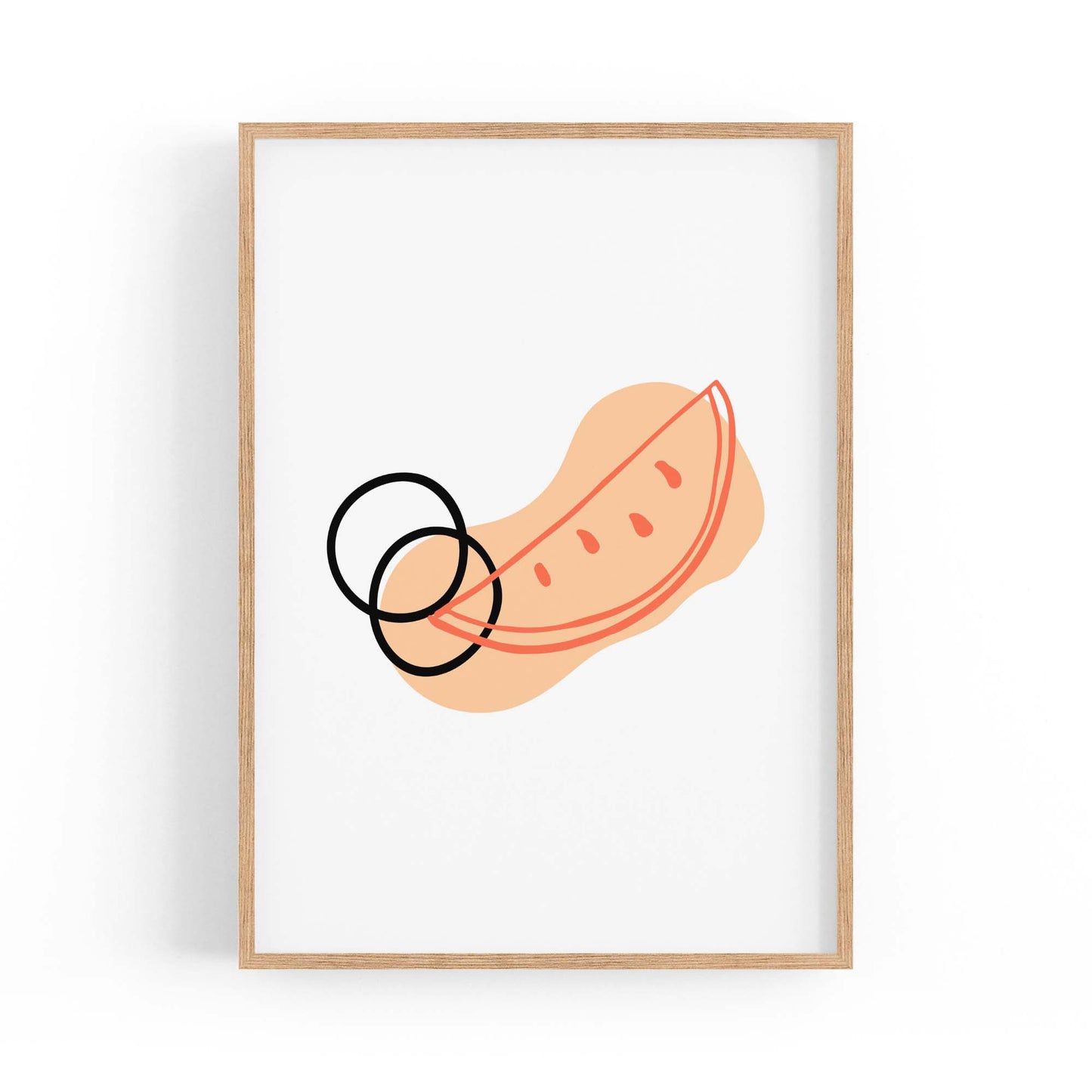 Minimal Melon Fruit Kitchen Cafe Retro Wall Art - The Affordable Art Company