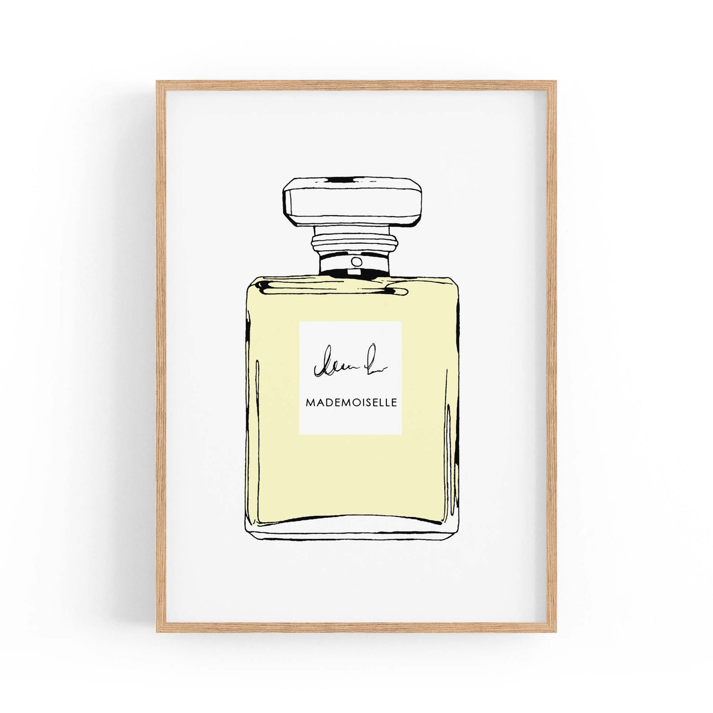 Yellow Minimal Perfume Bottle Fashion Wall Art - The Affordable Art Company