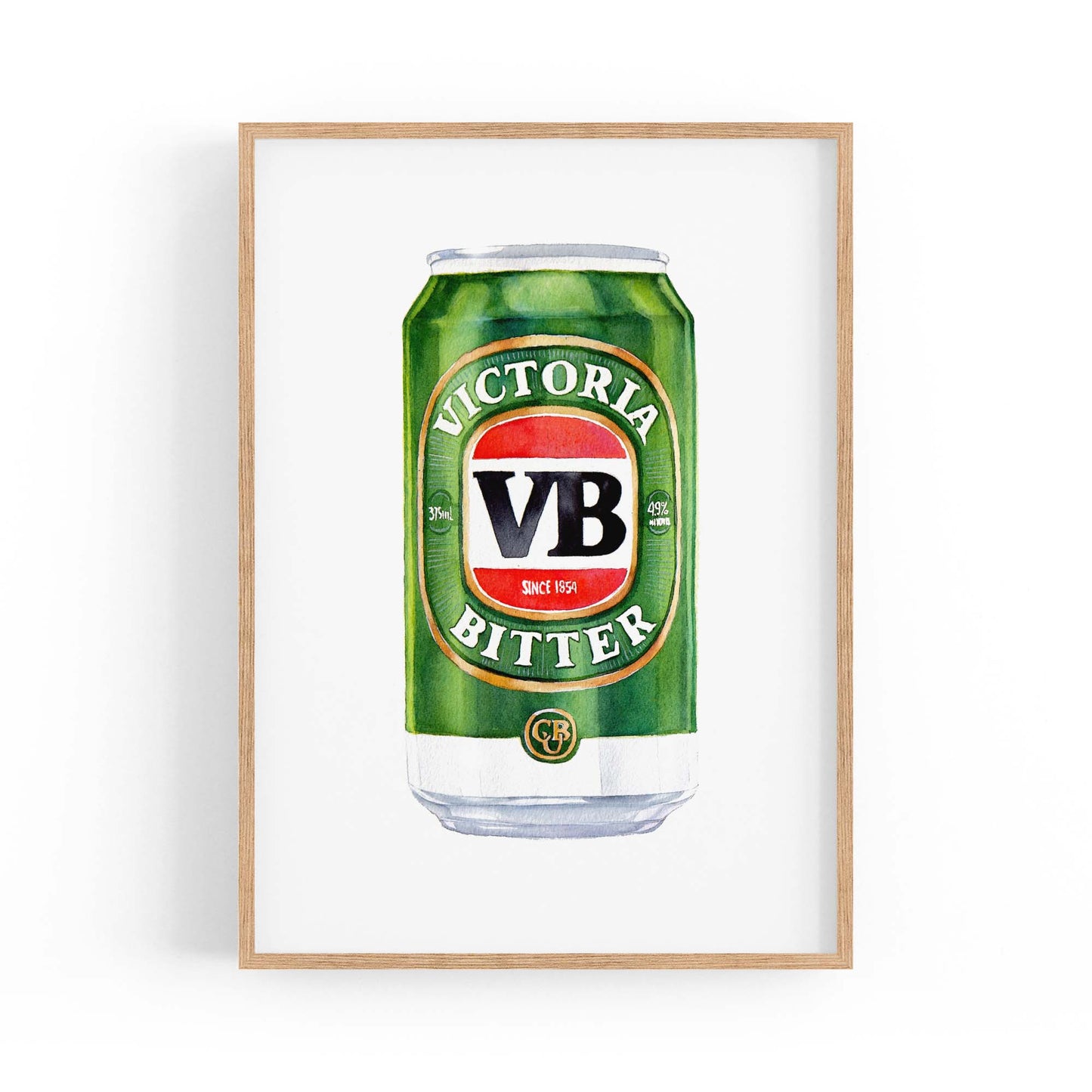 Victoria Bitter Tinnie Beer Painting Gift Wall Art - The Affordable Art Company