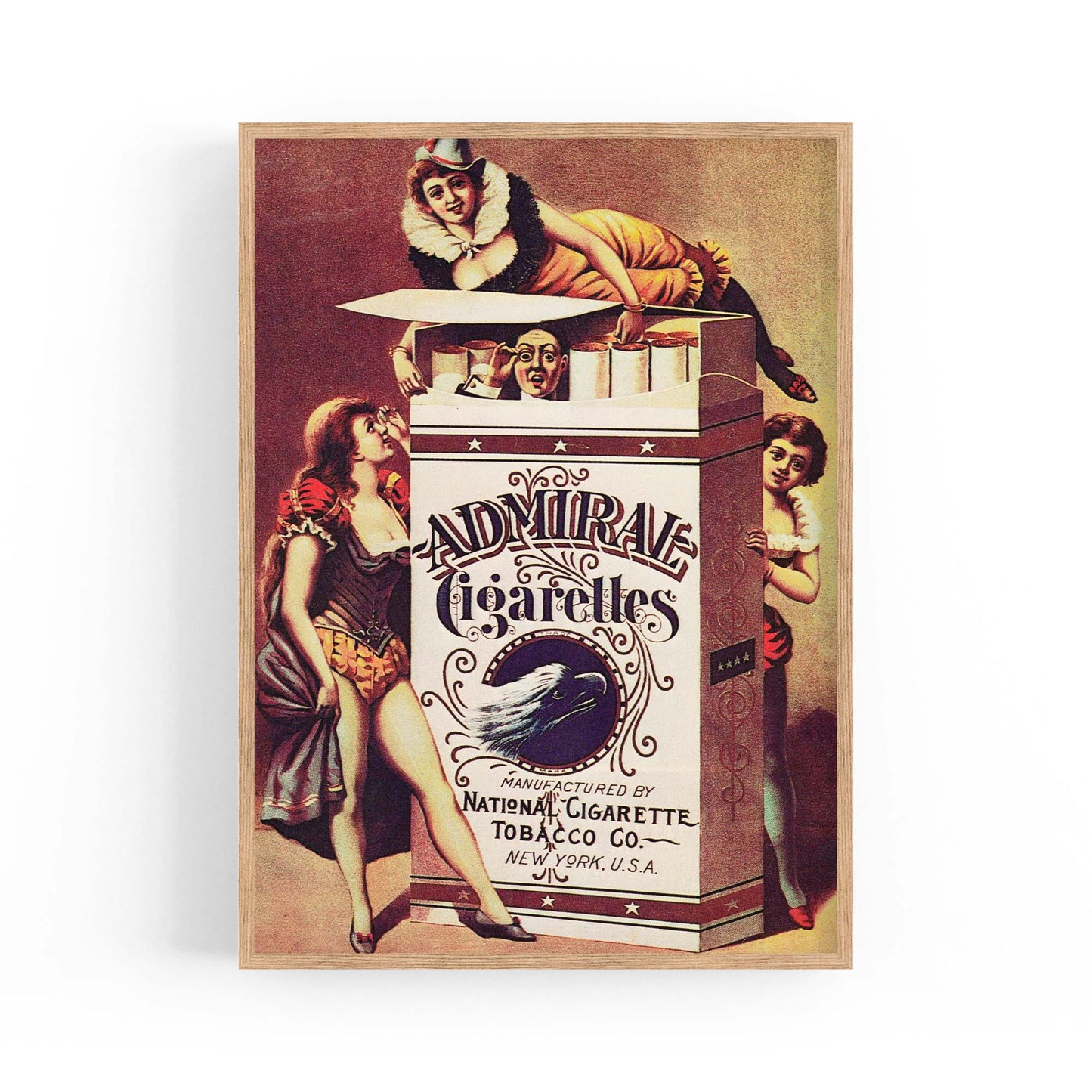 Admiral Cigarette Vintage Man Cave Advert Wall Art - The Affordable Art Company