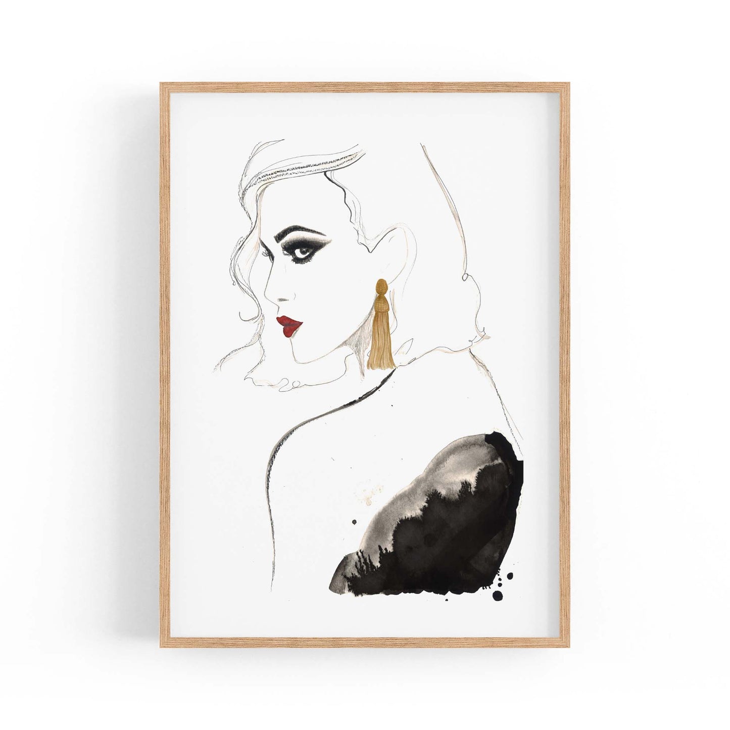 "Girl Alone" Minimal Fashion Model Wall Art - The Affordable Art Company