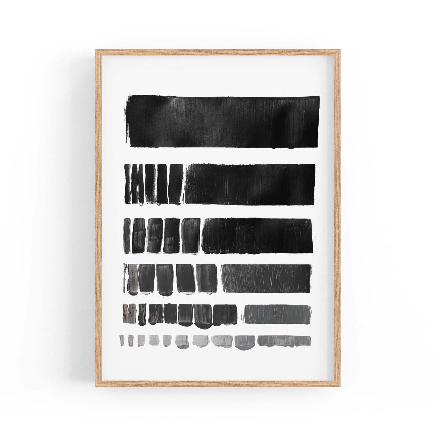 Black Brush Strokes Abstract Minimal Wall Art - The Affordable Art Company