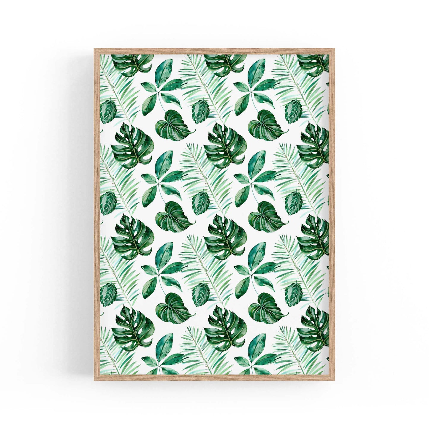 Green Leaves Pattern Nature Wall Art - The Affordable Art Company