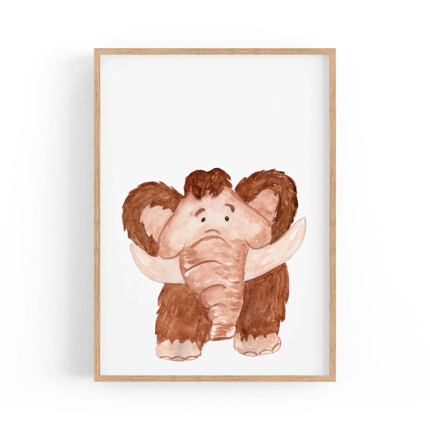 Cartoon Mammoth Cute Nursery Baby Animal Art - The Affordable Art Company