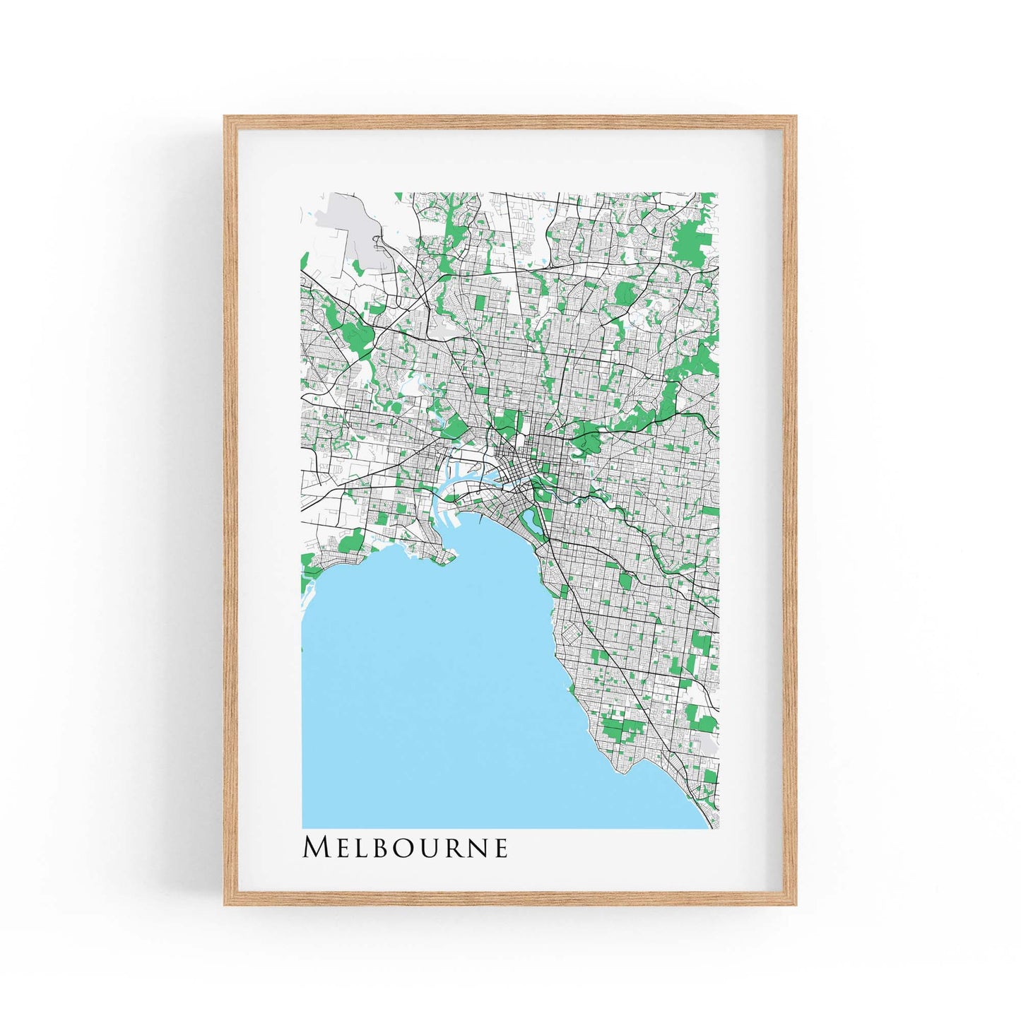 Minimal Melbourne Map Victoria Wall Art - The Affordable Art Company